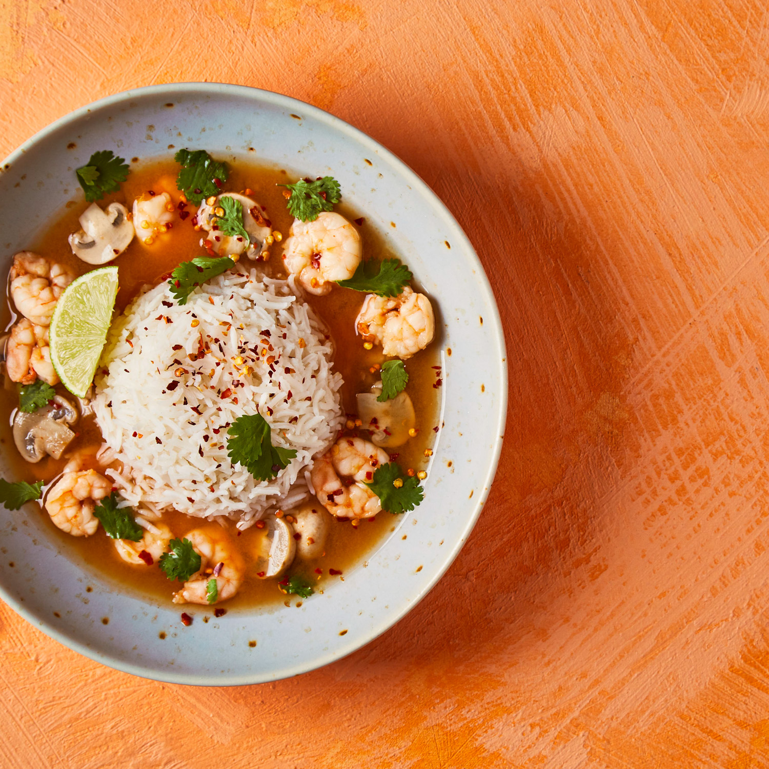 Hot & Sour Prawn Tom Yum Soup With Rice Recipe Gousto