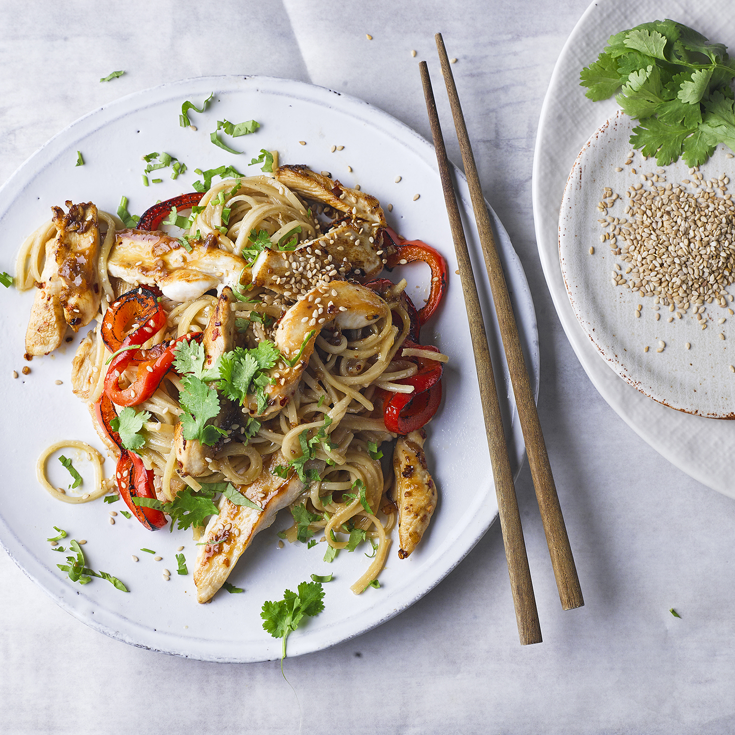 Miso Sesame Chicken Noodles Recipe
