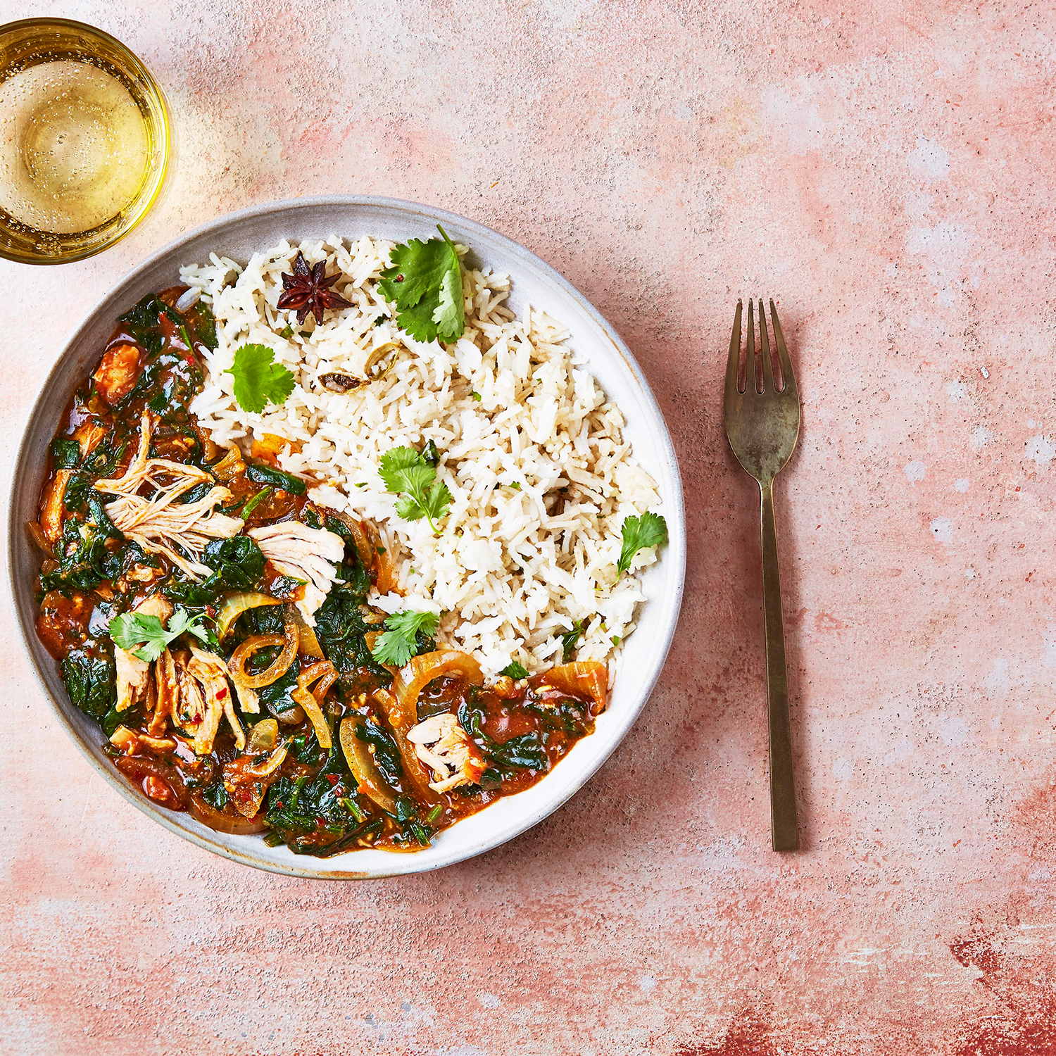 Fragrant Chicken Saag Masala & Pilau Rice Recipe Gousto