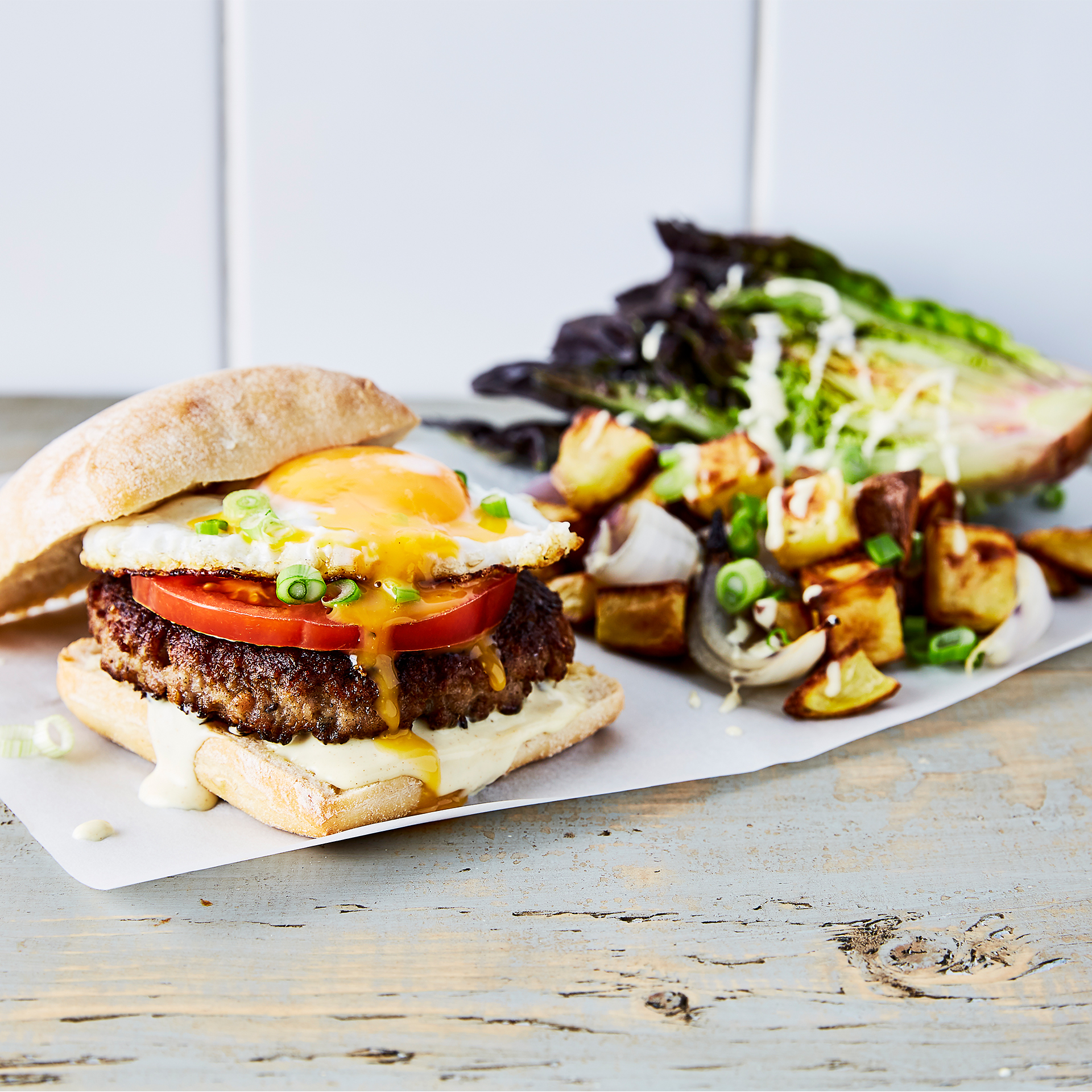 Ultimate Breakfast Burger & Potato Hash Recipe Gousto