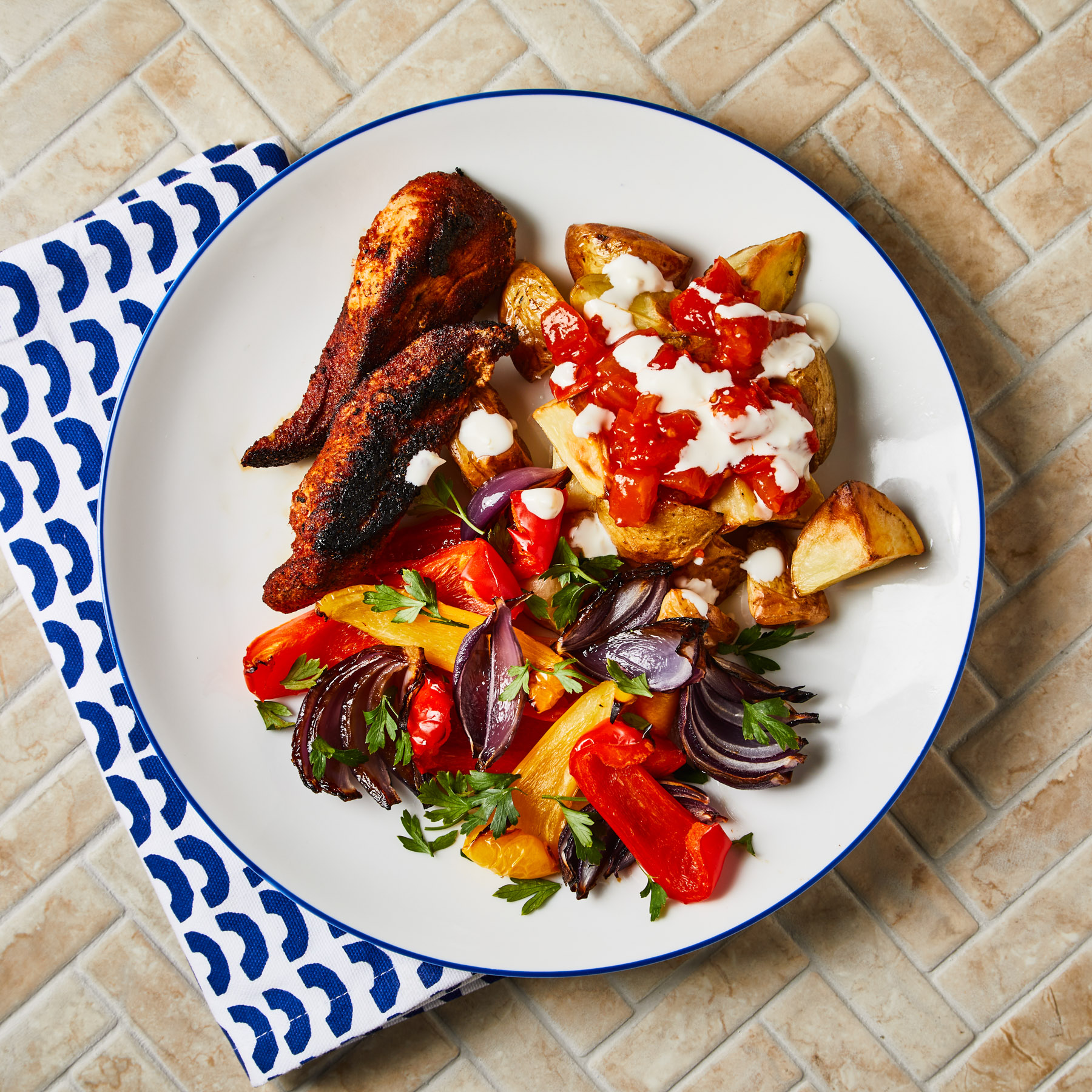 Smoky Spanish Chicken, Patatas Bravas & Aioli Recipe Gousto