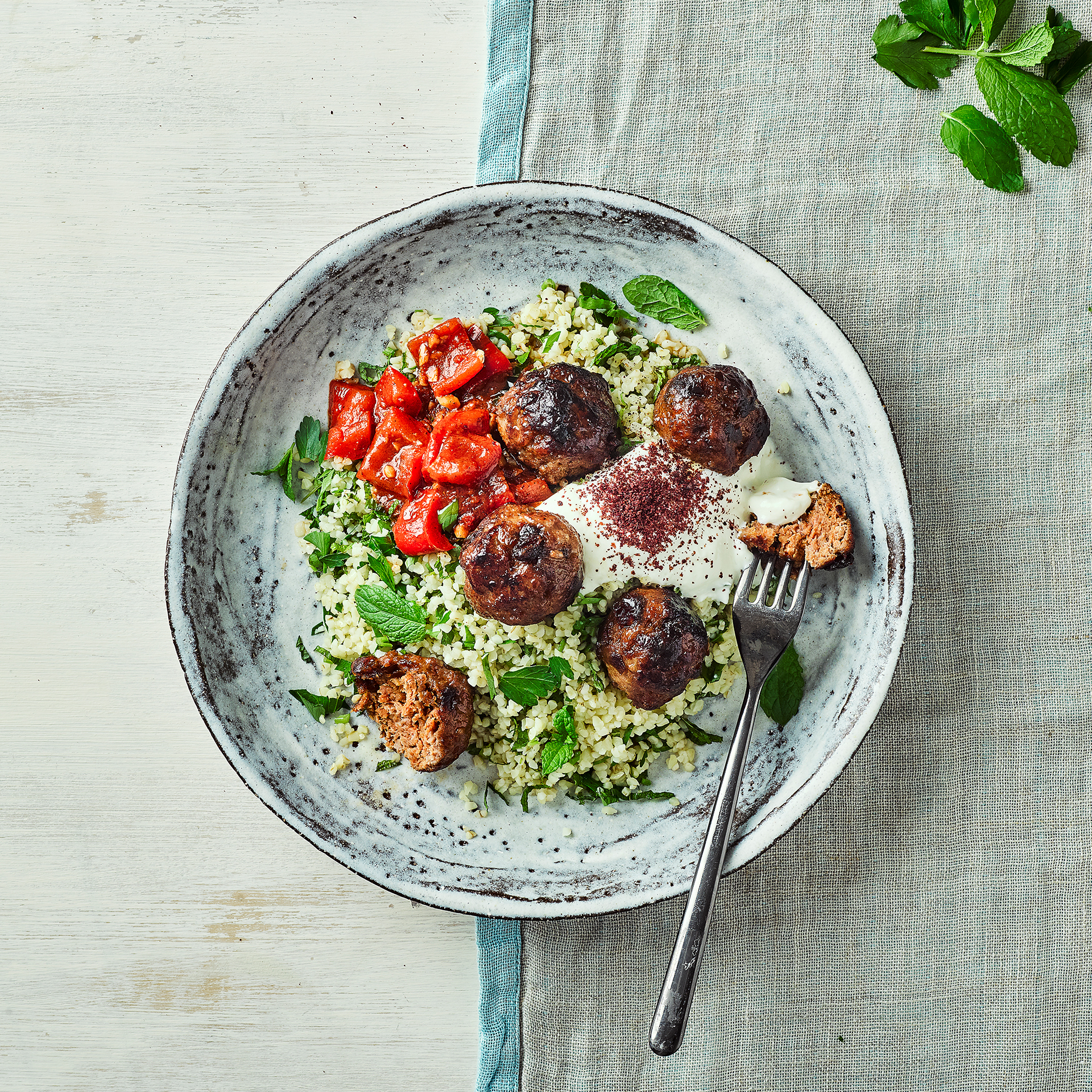 Lamb Meatballs With Bulgur & Hot Red Pepper Sauce Recipe Gousto