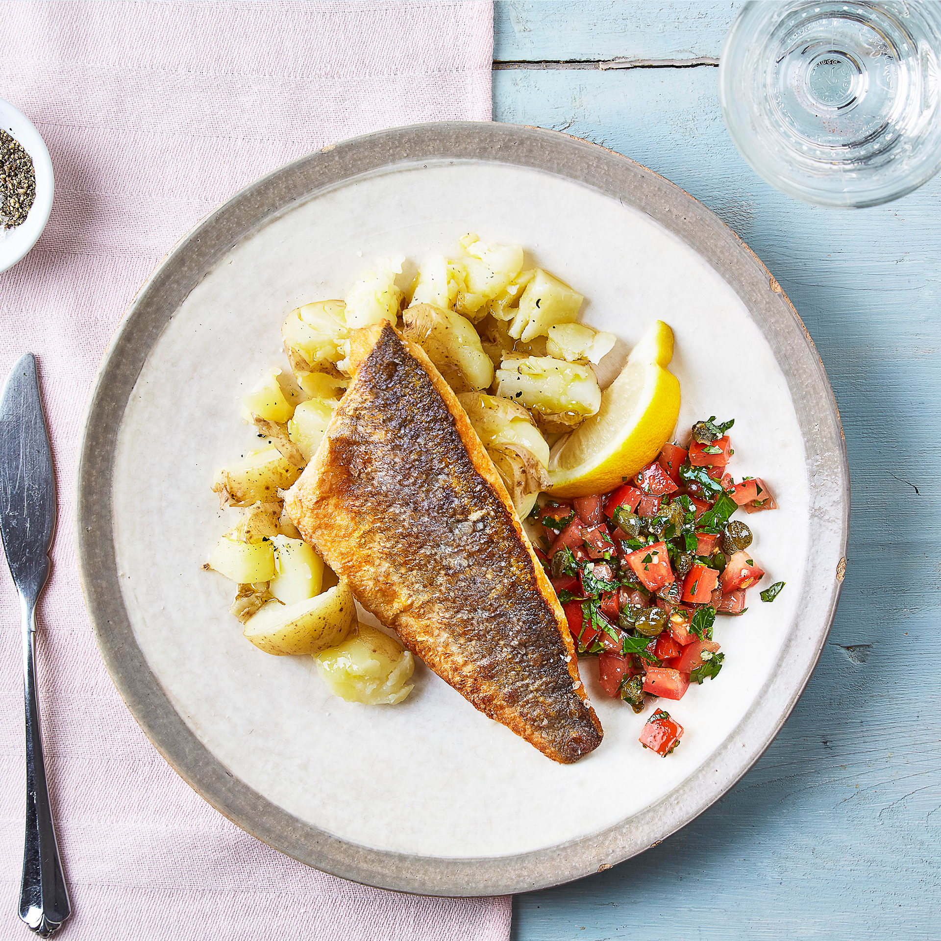 Sea Bass With Tomato & Caper Relish Recipe Gousto
