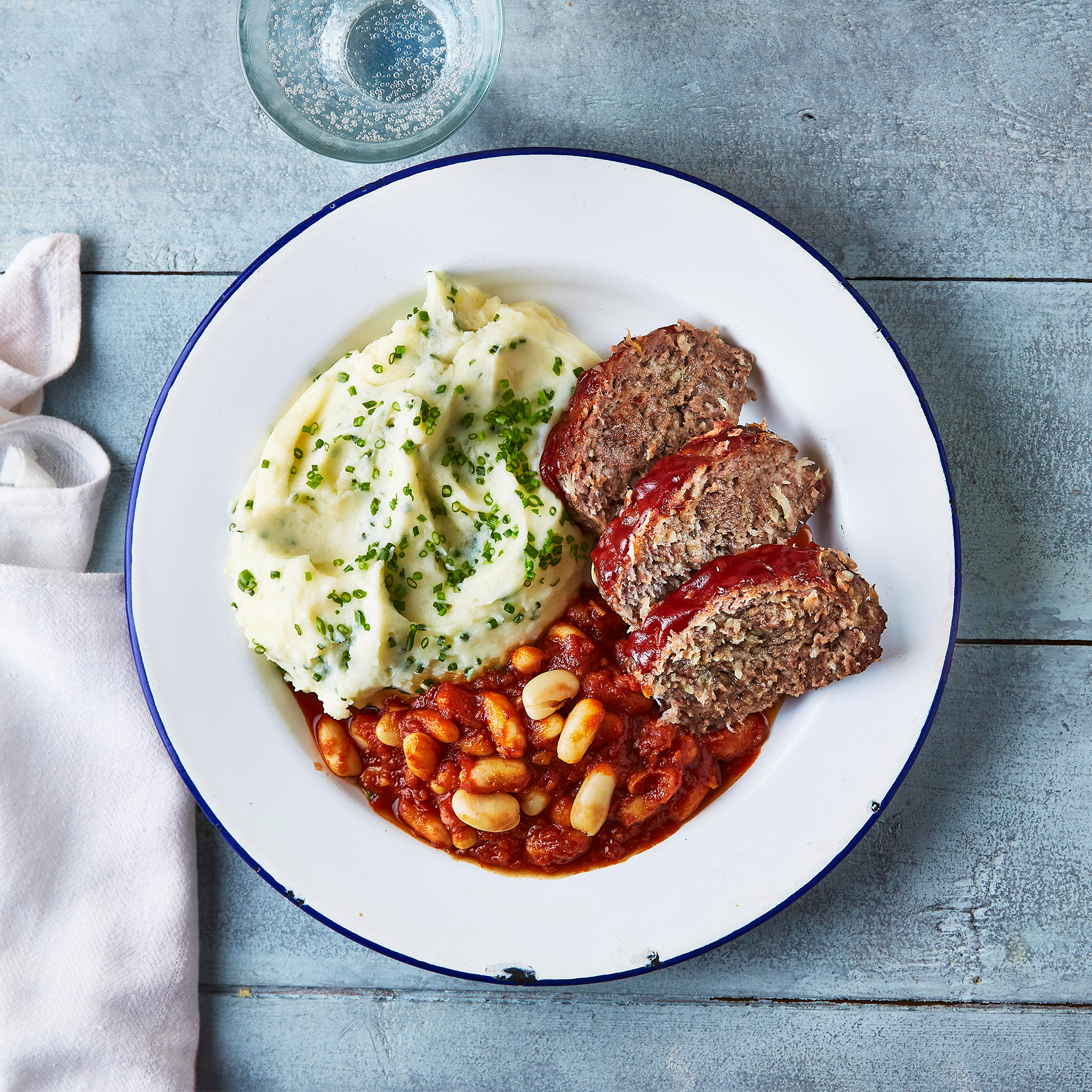 Meatloaf, Chive Mash & BBQ Beans Recipe Gousto