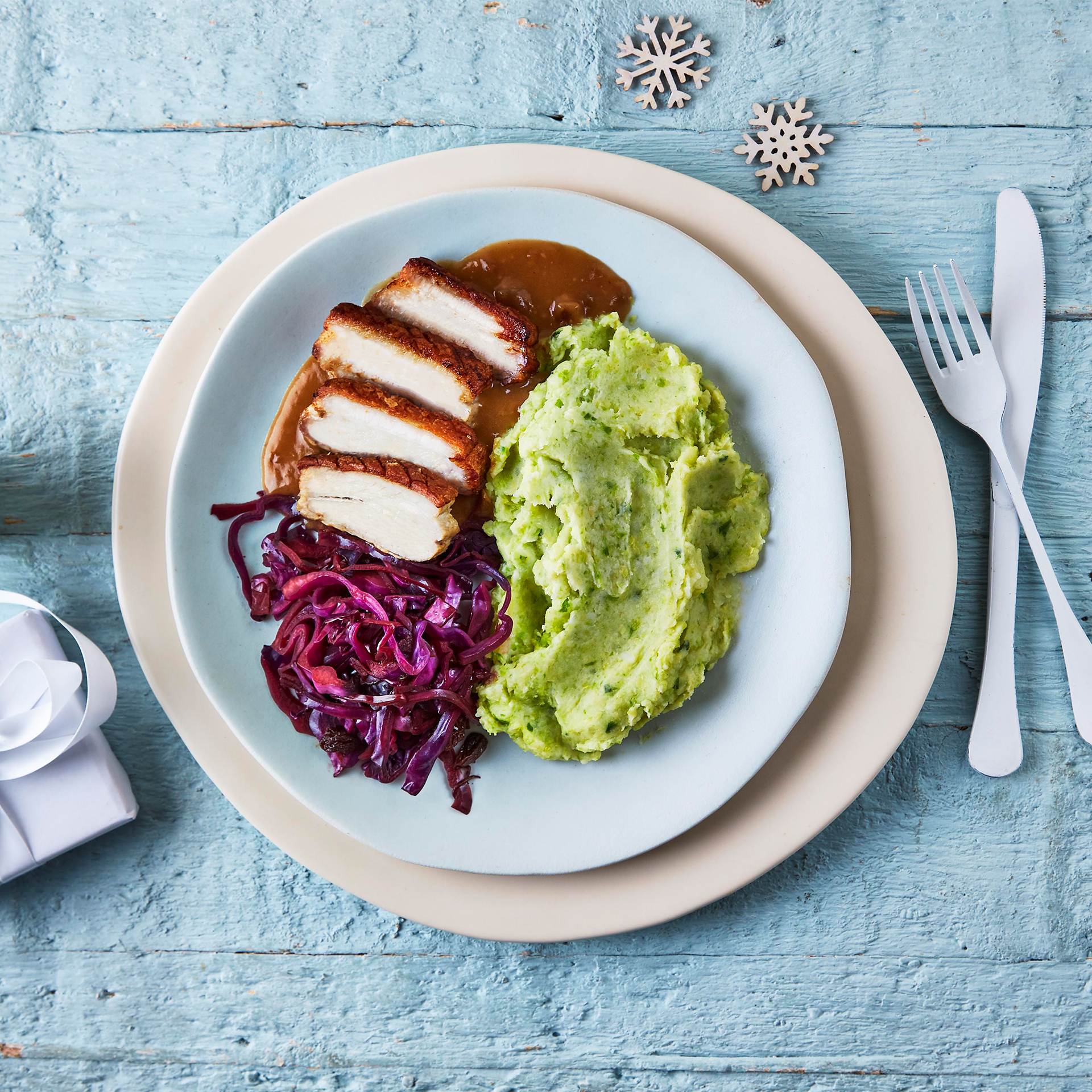 Pork Belly, Sprout Mash & Red Cabbage Recipe Gousto