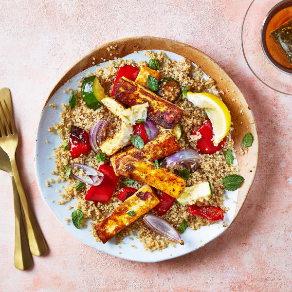 Ras El Hanout Halloumi & Roast Veg Quinoa Salad Recipe Gousto