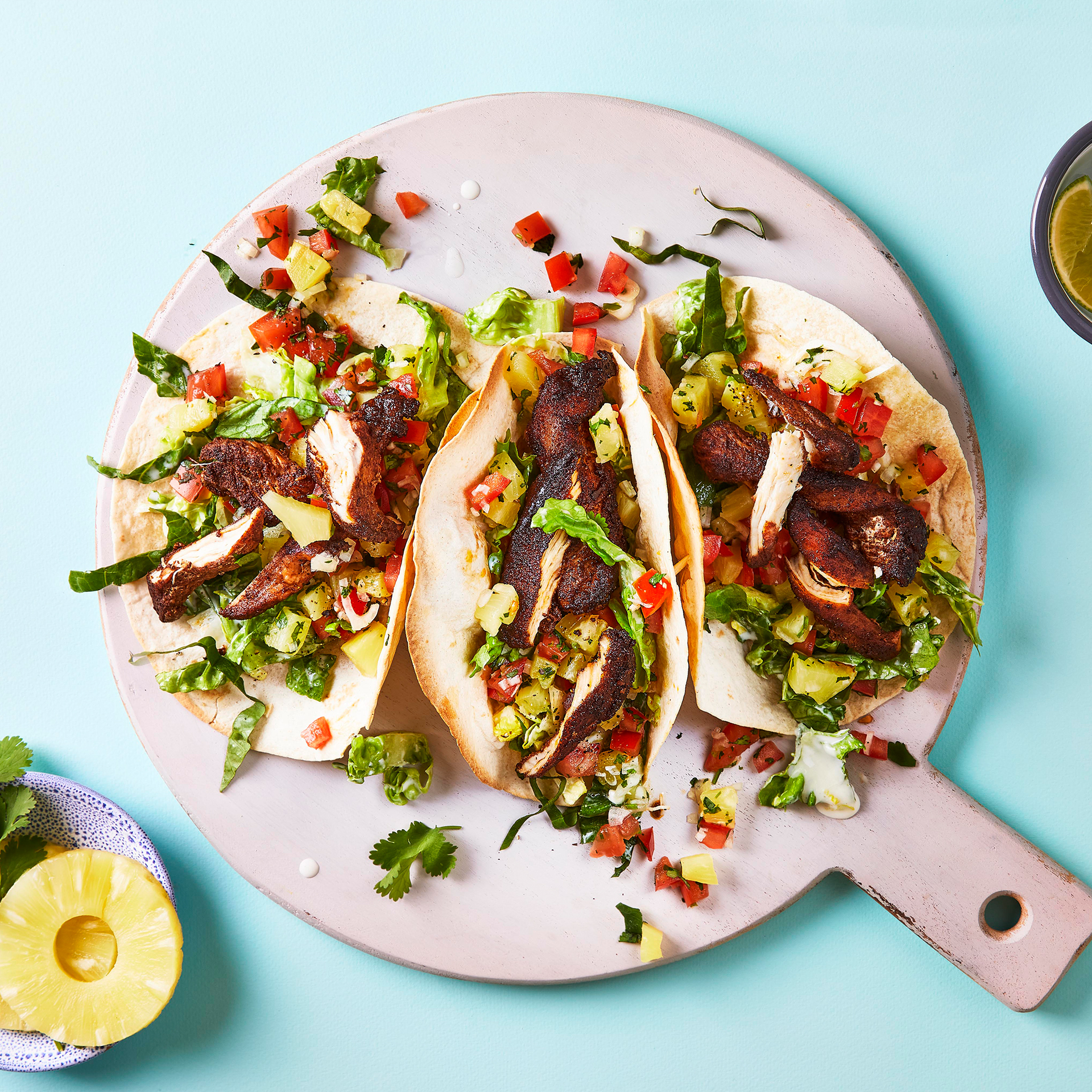 Easy Caribbean Chicken & Pineapple Tacos Recipe Gousto