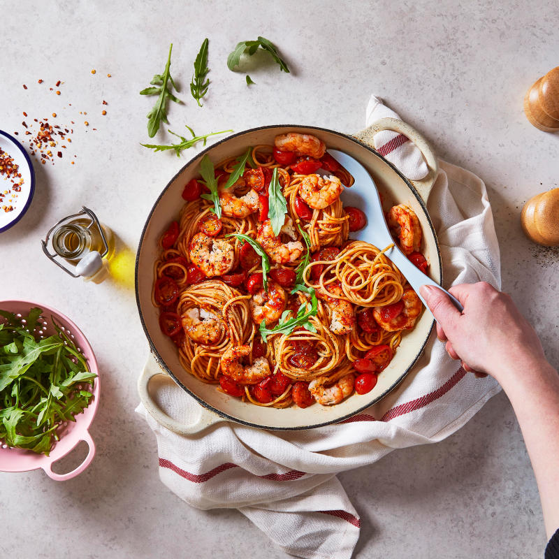 10Min Chilli, Garlic & Jumbo Prawn Spaghetti Recipe Gousto