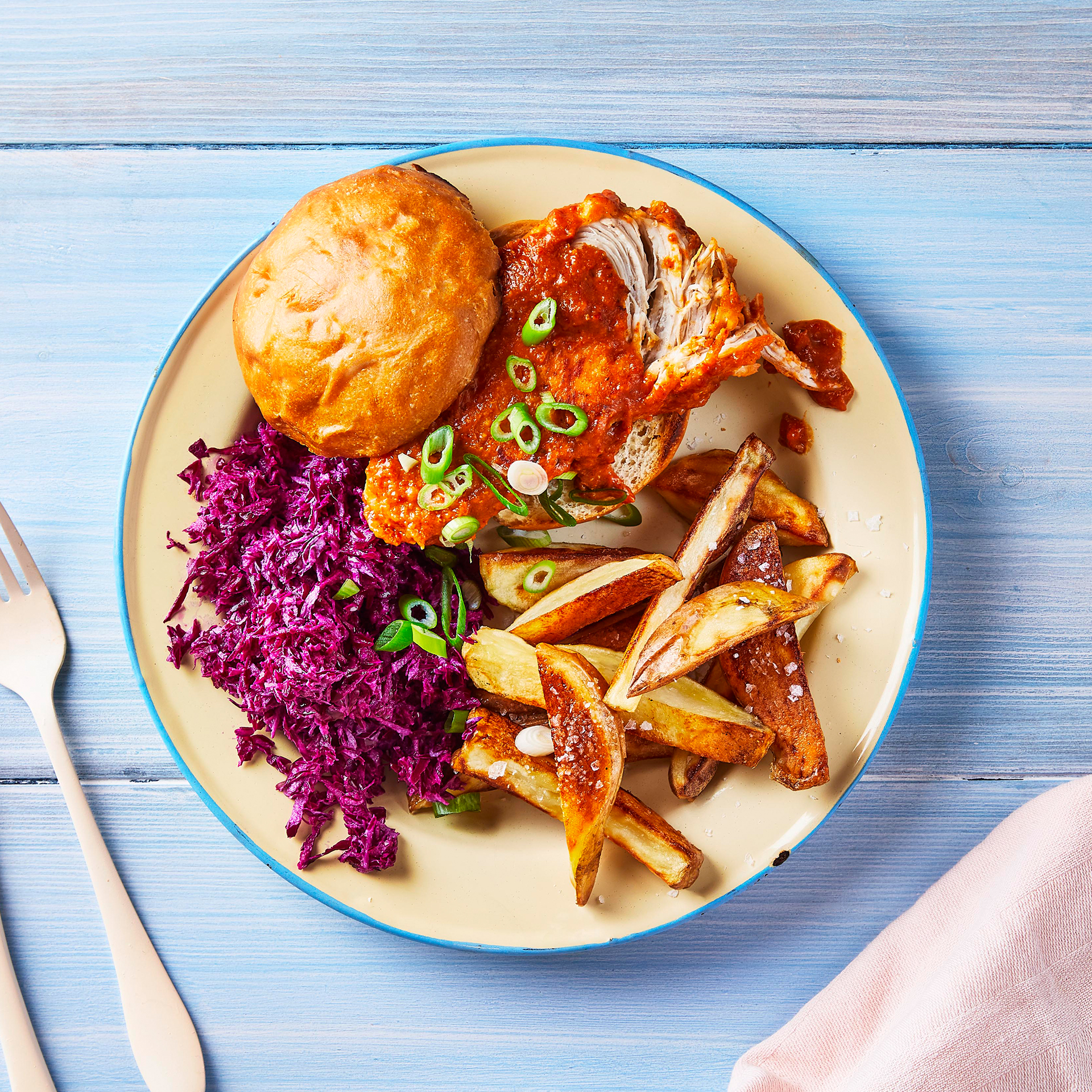 MisoChipotle Chicken Burger & Red Cabbage Slaw Recipe Gousto