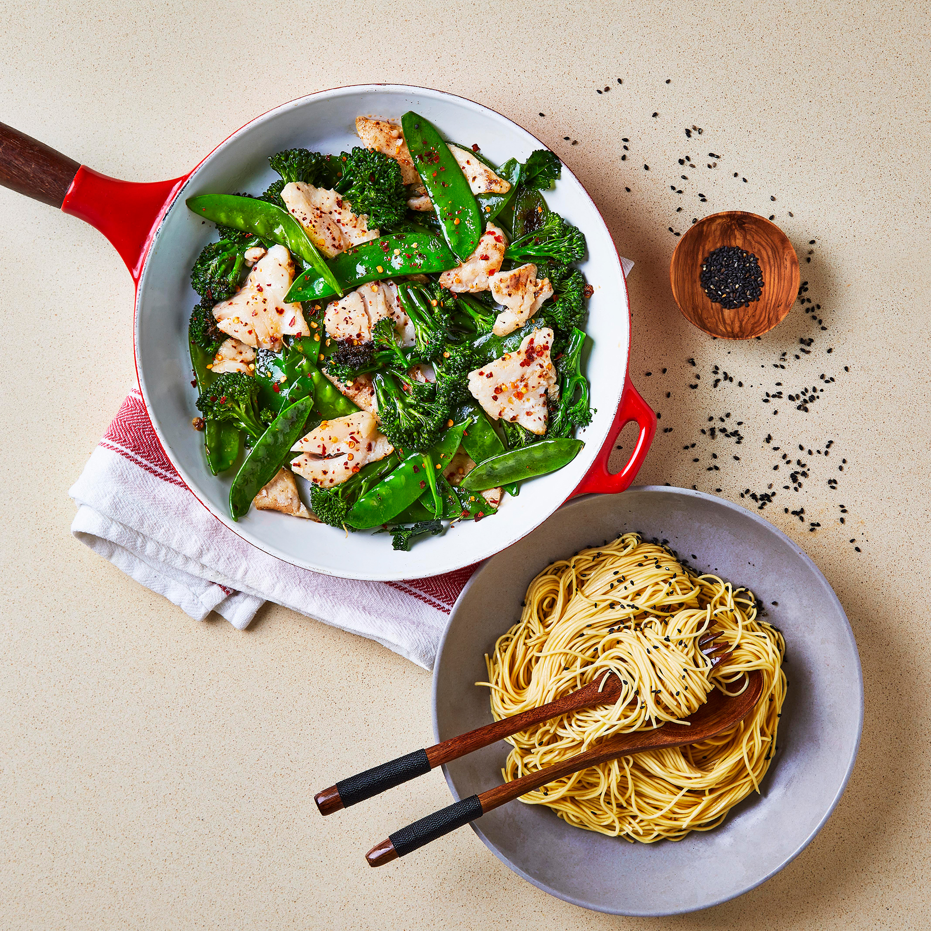 10Min Haddock & Tenderstem StirFry, Miso Noodles Recipe Gousto