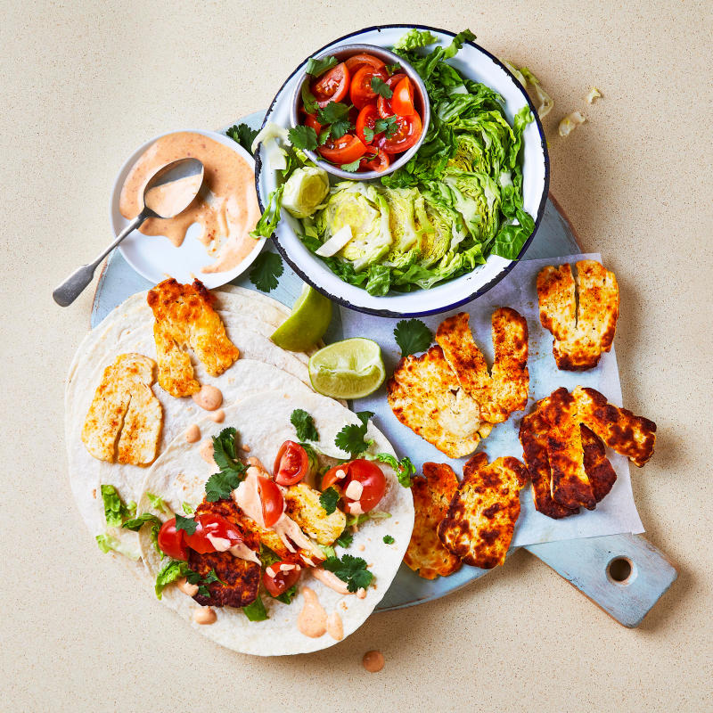10Min Smoky Halloumi Tacos With Tomato Salsa Recipe Gousto