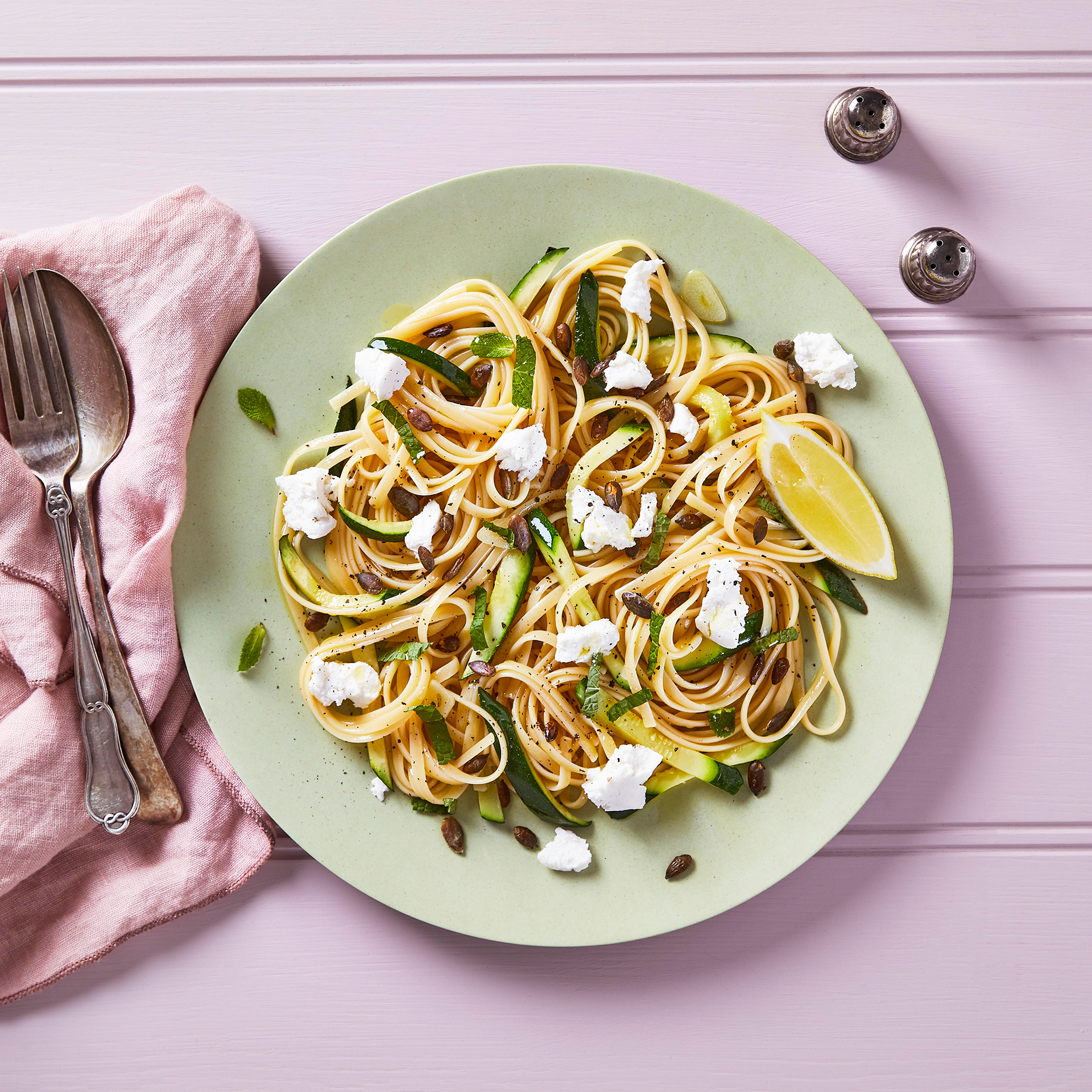 Courgette & Goats' Cheese Linguine Recipe Gousto