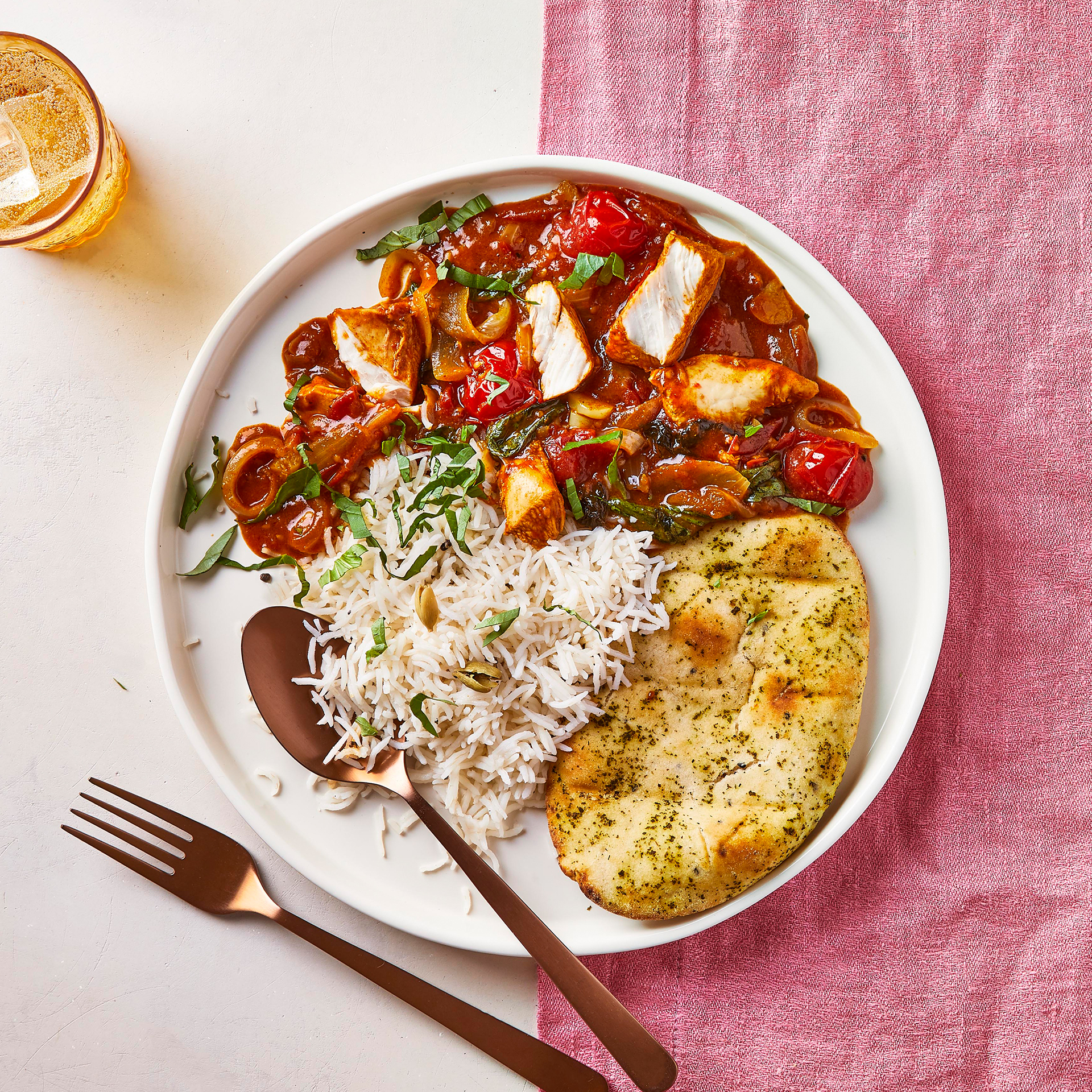 Spicy Chicken Vindaloo, Cardamom Rice & Naan Recipe Gousto
