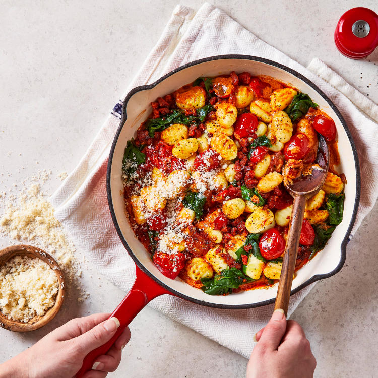 10Min Creamy Chorizo Gnocchi With Spinach Recipe Gousto