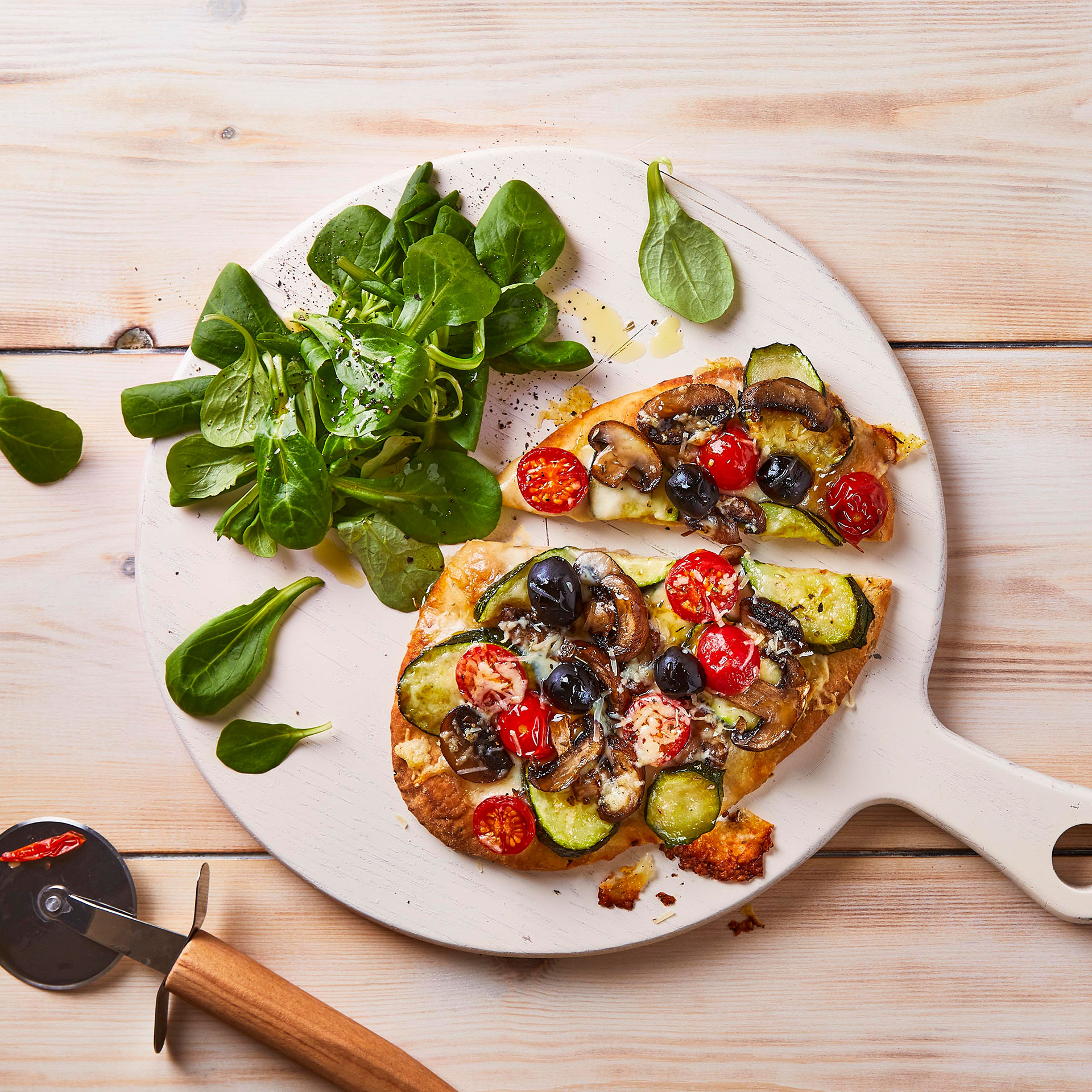 Melty Mozzarella Flatbreads With Roasted Veg Recipe Gousto