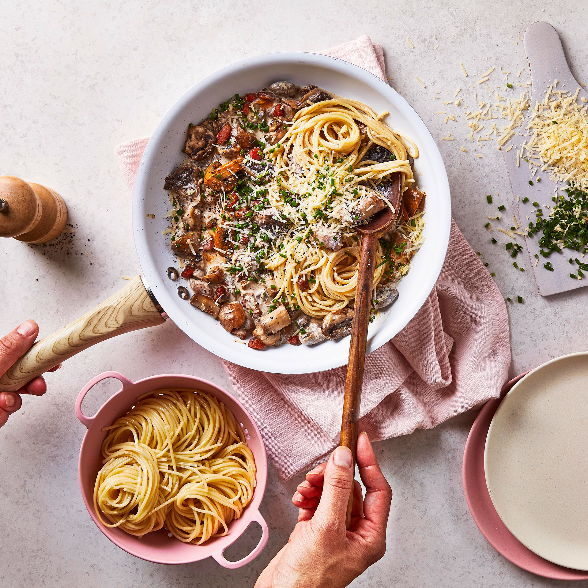 10Min Pancetta & Mushroom Alfredo Recipe Gousto