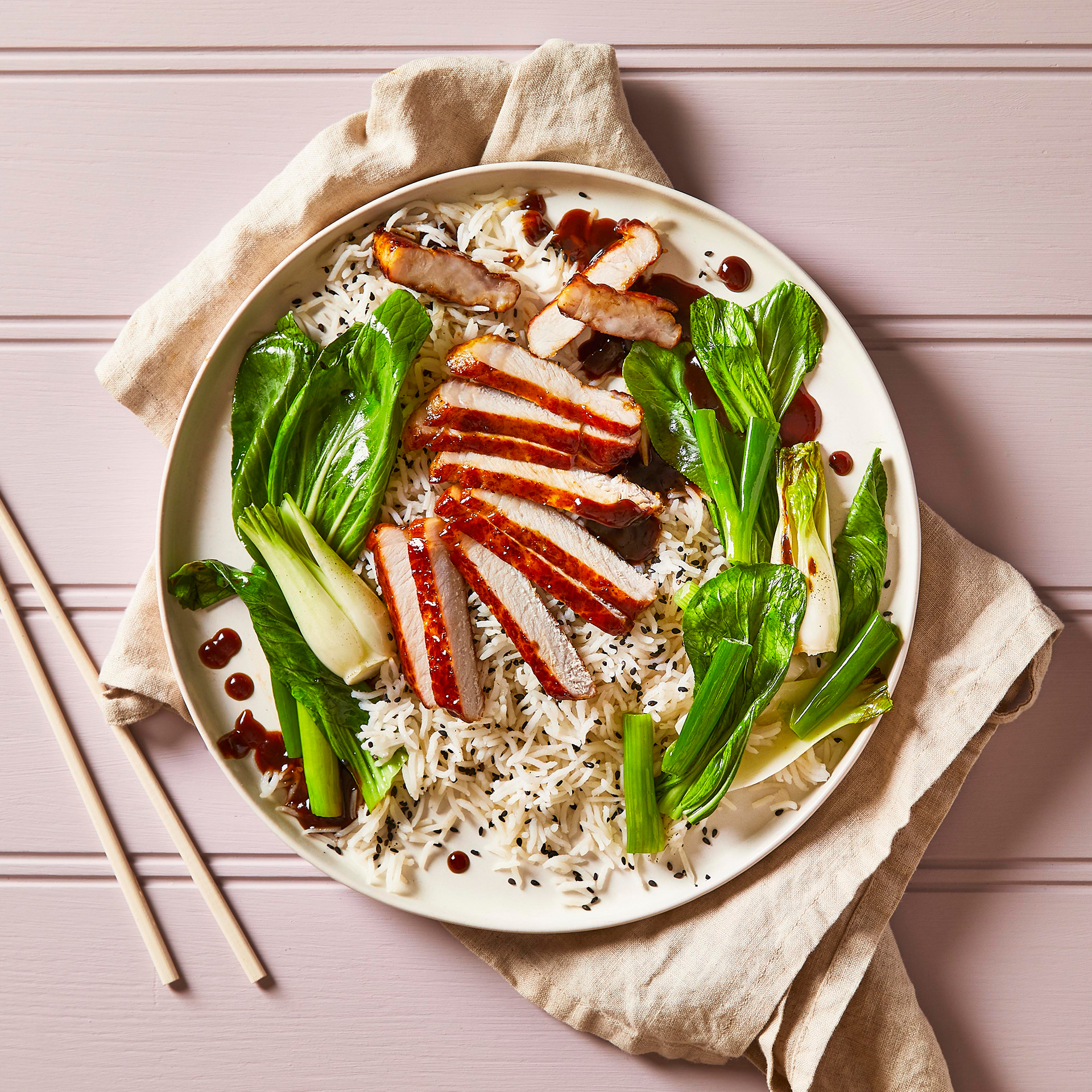 Sticky Chinese Pork Chops & Sesame Pak Choi Recipe Gousto