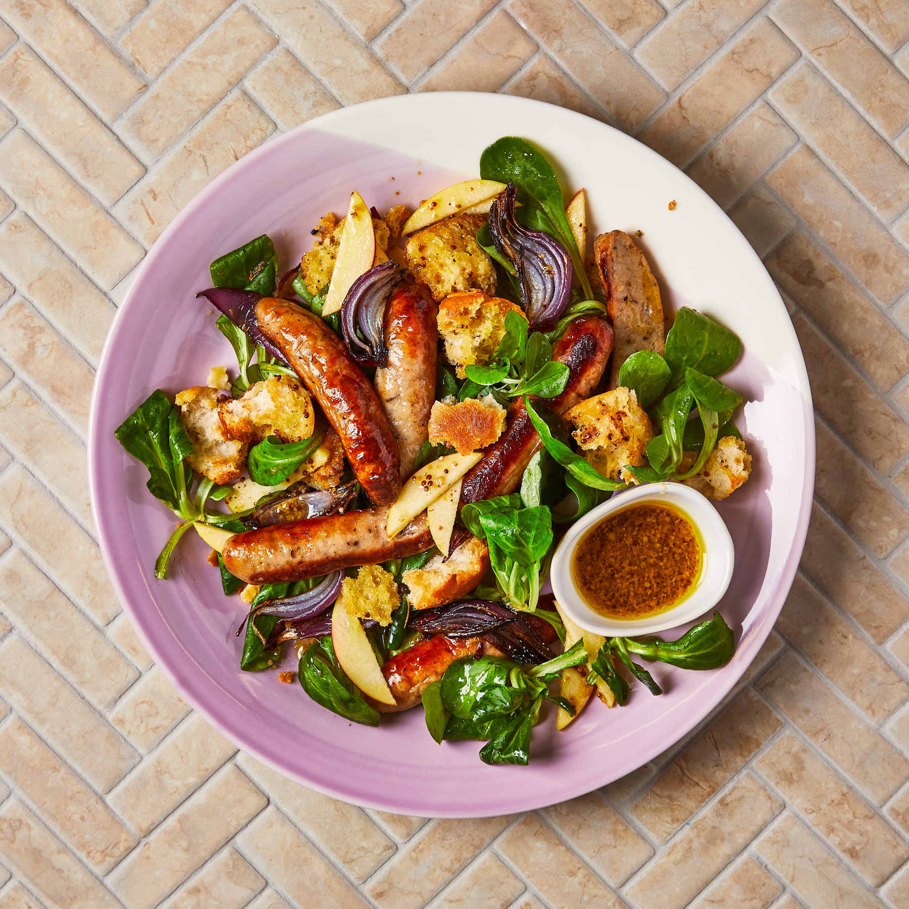 HoneyMustard Sausage & Apple Salad Recipe Gousto