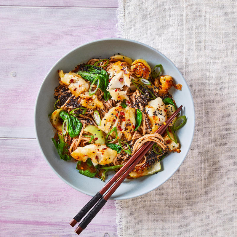 Crispy Chilli Haddock With Pak Choi Noodles Recipe Gousto