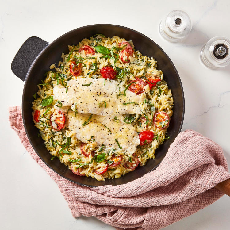 Creamy OnePot Fish Florentine With Basil Recipe Gousto