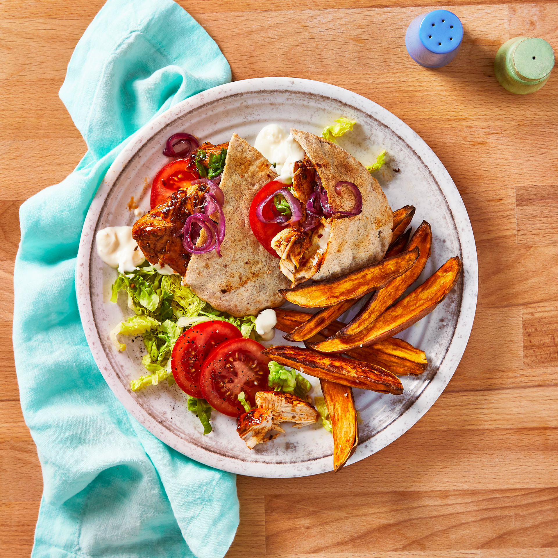 Peri Peri Chicken Pitta Sweet Potato Wedges Gousto
