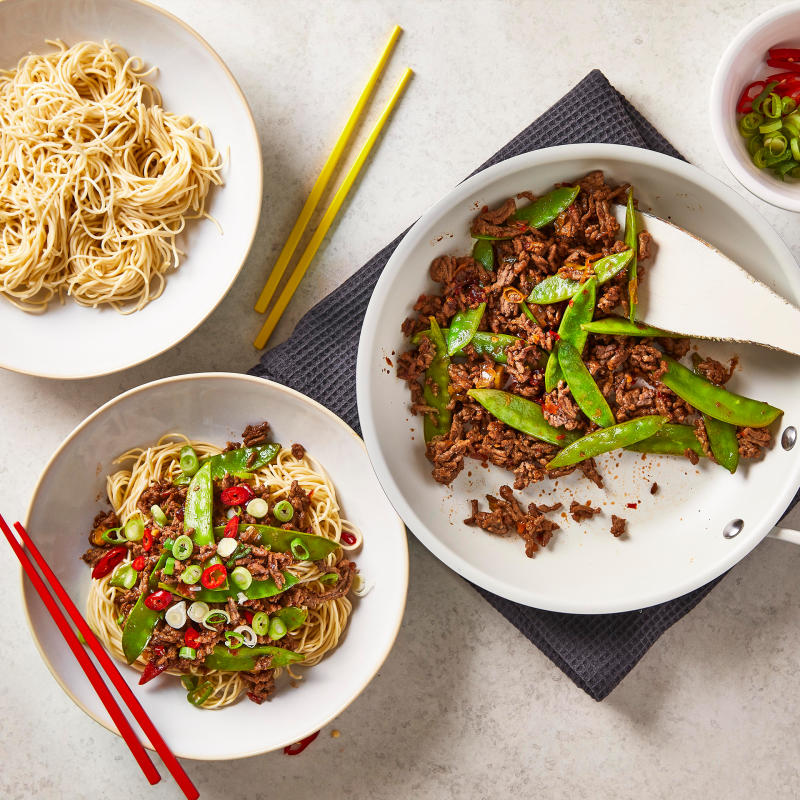 10Min Sticky Ginger Beef Noodles Recipe Gousto