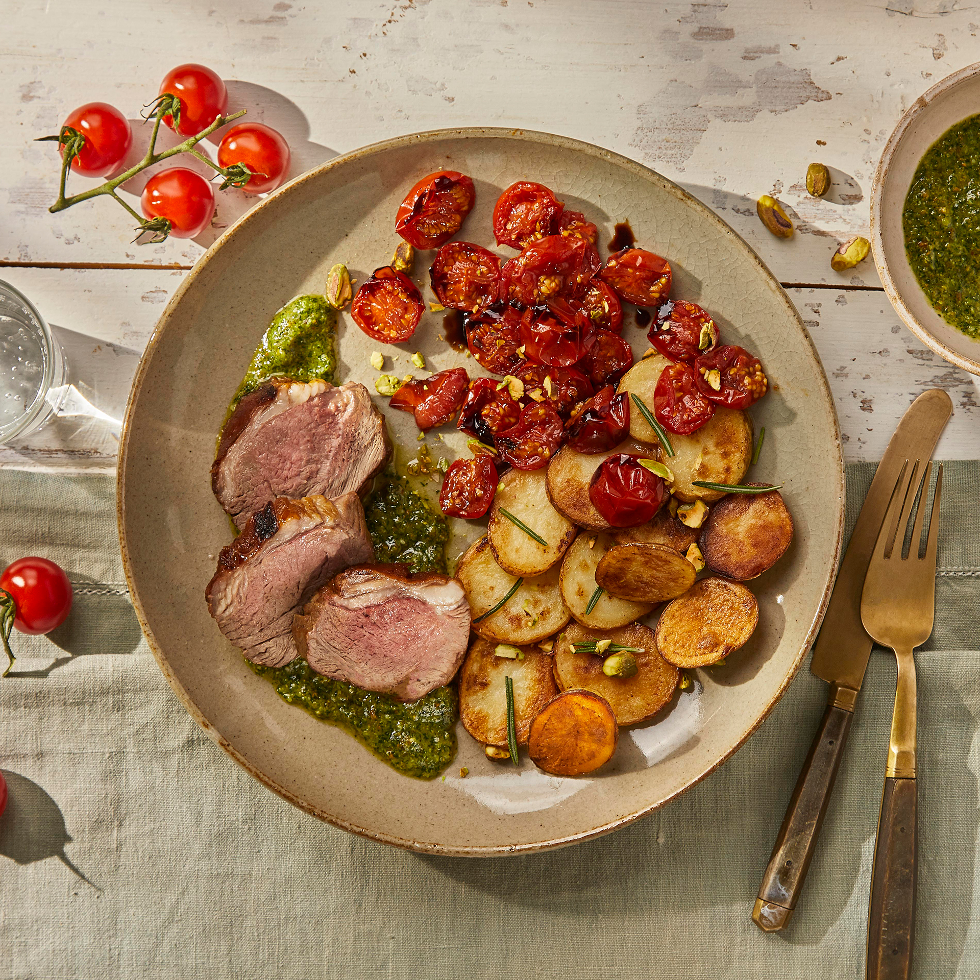 Abruzzi Lamb Rump With Balsamic Tomatoes Recipe Gousto