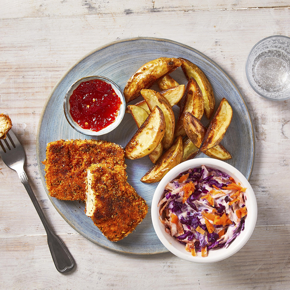 Southern Fried Halloumi, Wedges & Slaw Recipe Gousto