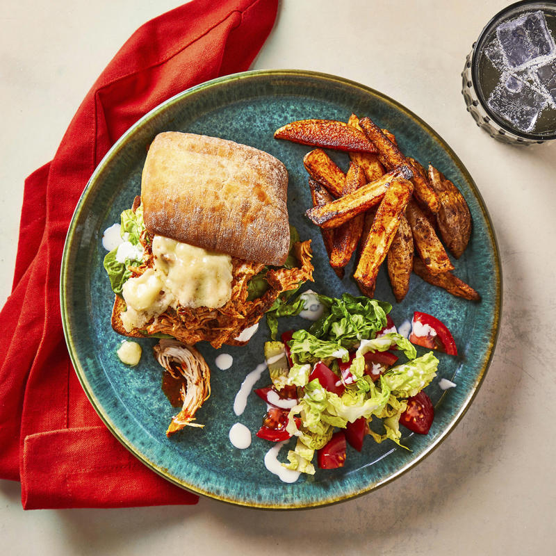 Mexican Pulled Chicken Burger & Paprika Fries Recipe | Gousto