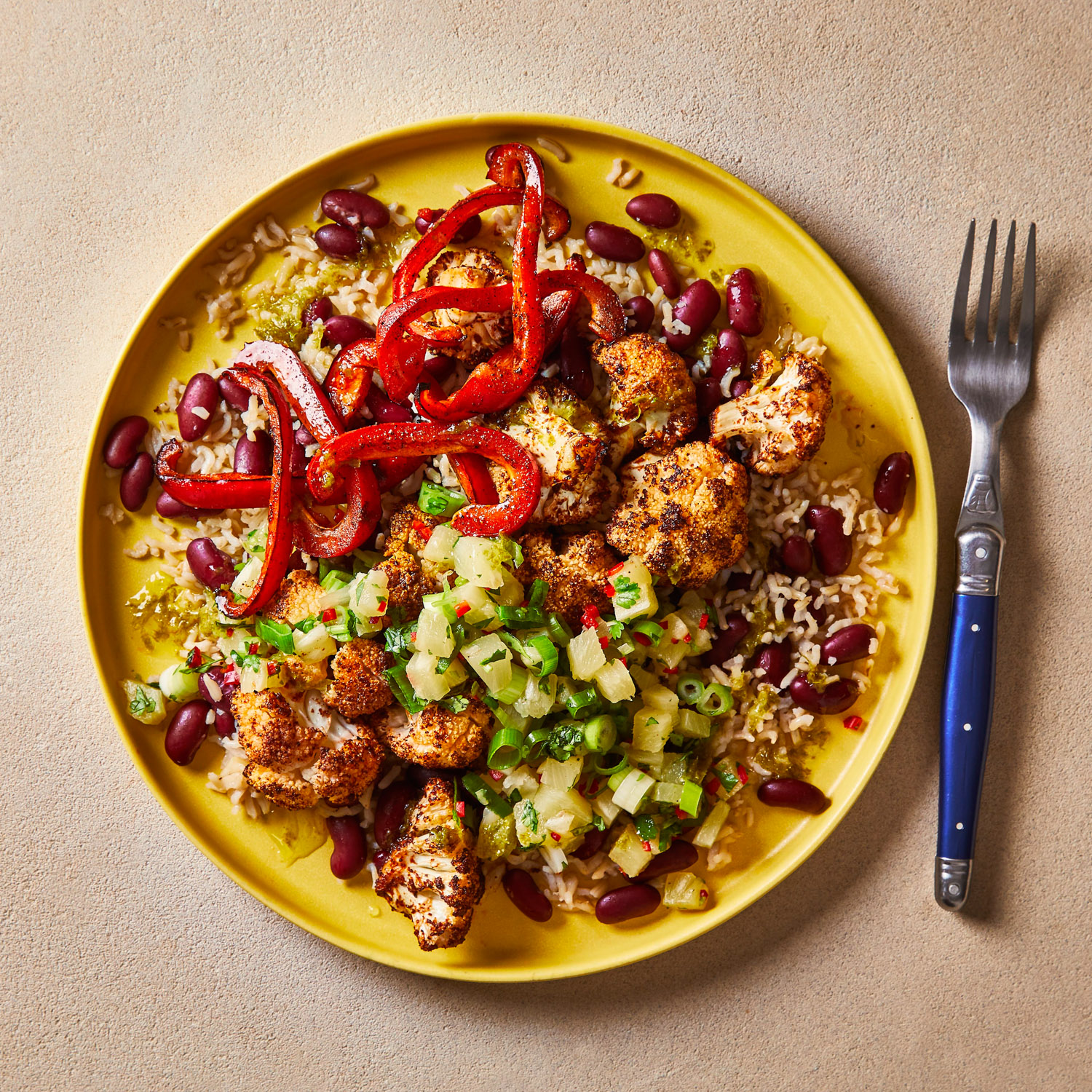 CaribbeanSpiced Cauliflower With Pineapple Salsa Recipe Gousto