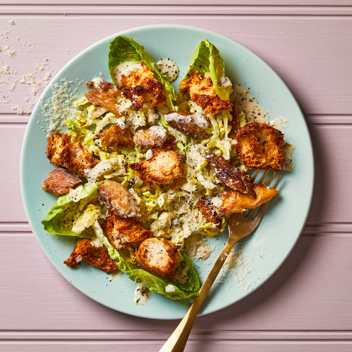Crispy Smoked Mackerel Caesar Salad Recipe Gousto