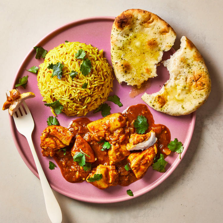 Chicken Pathia, Turmeric Rice & Naan Recipe Gousto