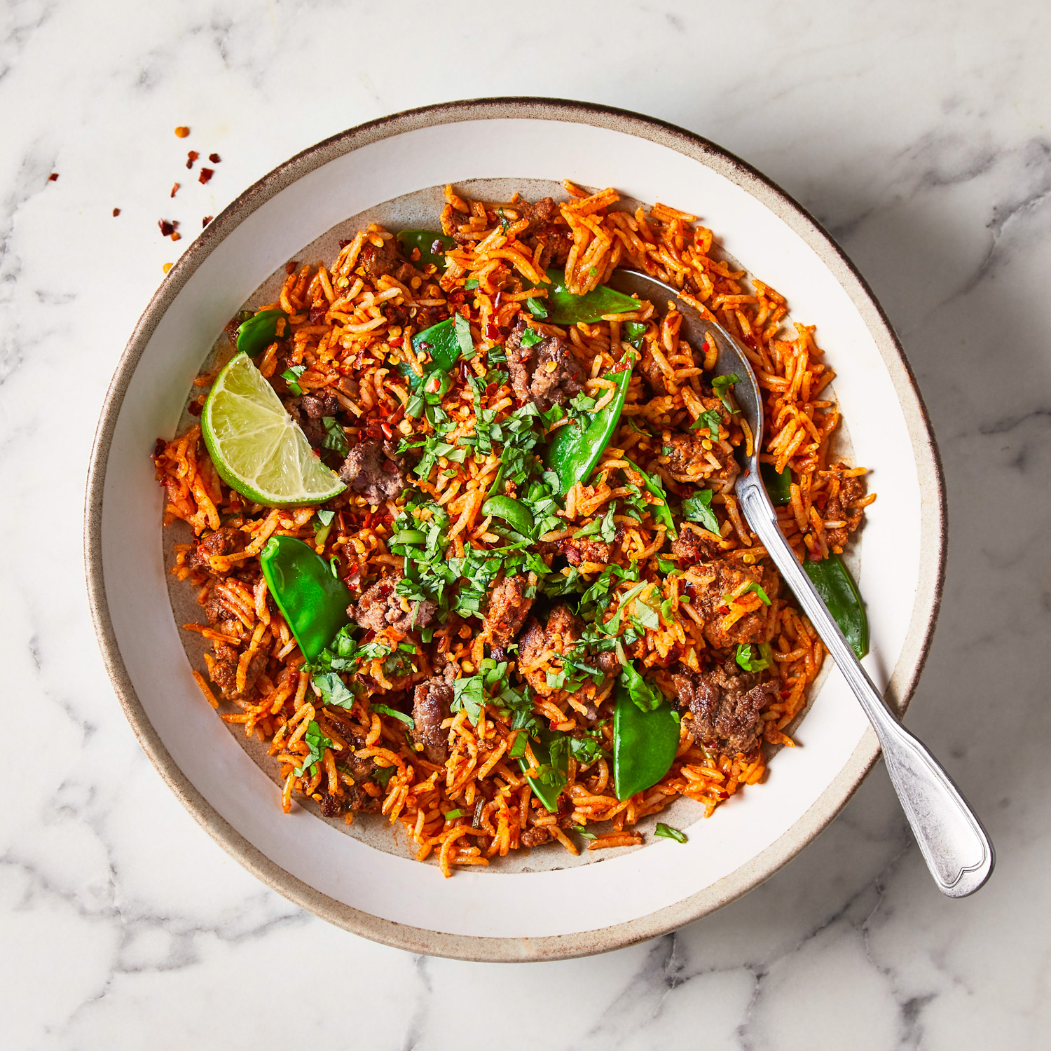 10Min Thai Beef Rice With Mangetout Recipe Gousto