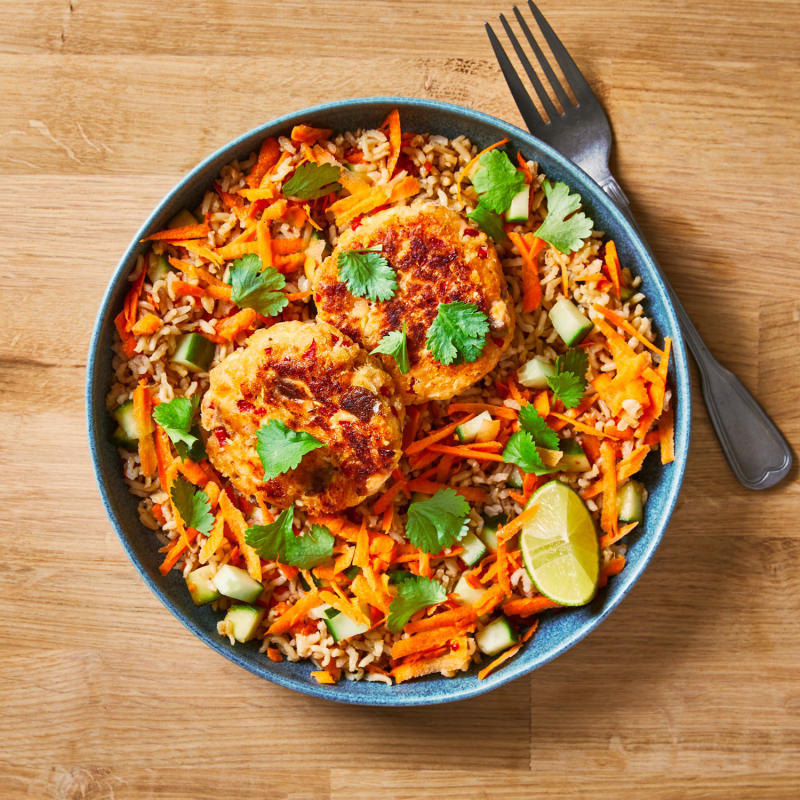 Joe's Sizzlin' Salmoncakes & Asian Rice Salad Recipe Gousto