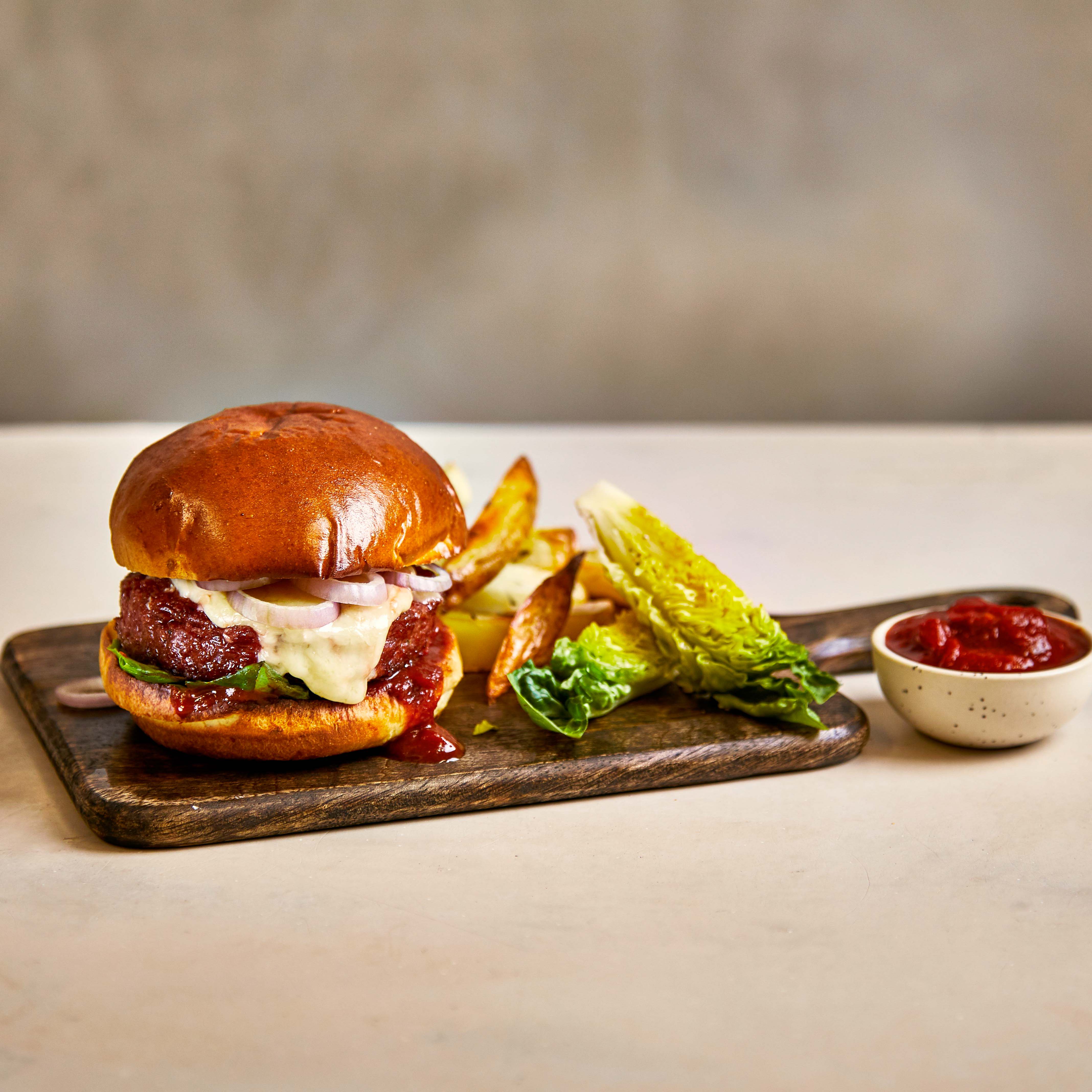 The Ultimate Veggie Cheeseburger & Tomato Relish Recipe Gousto