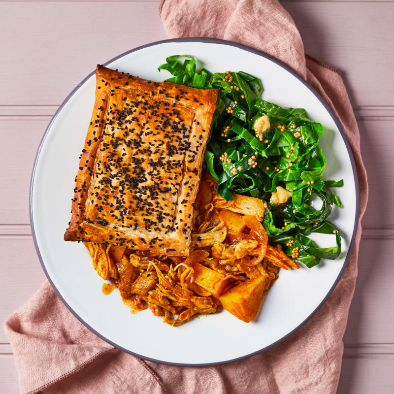 Chicken Curry Pie With Mustard Greens Recipe Gousto