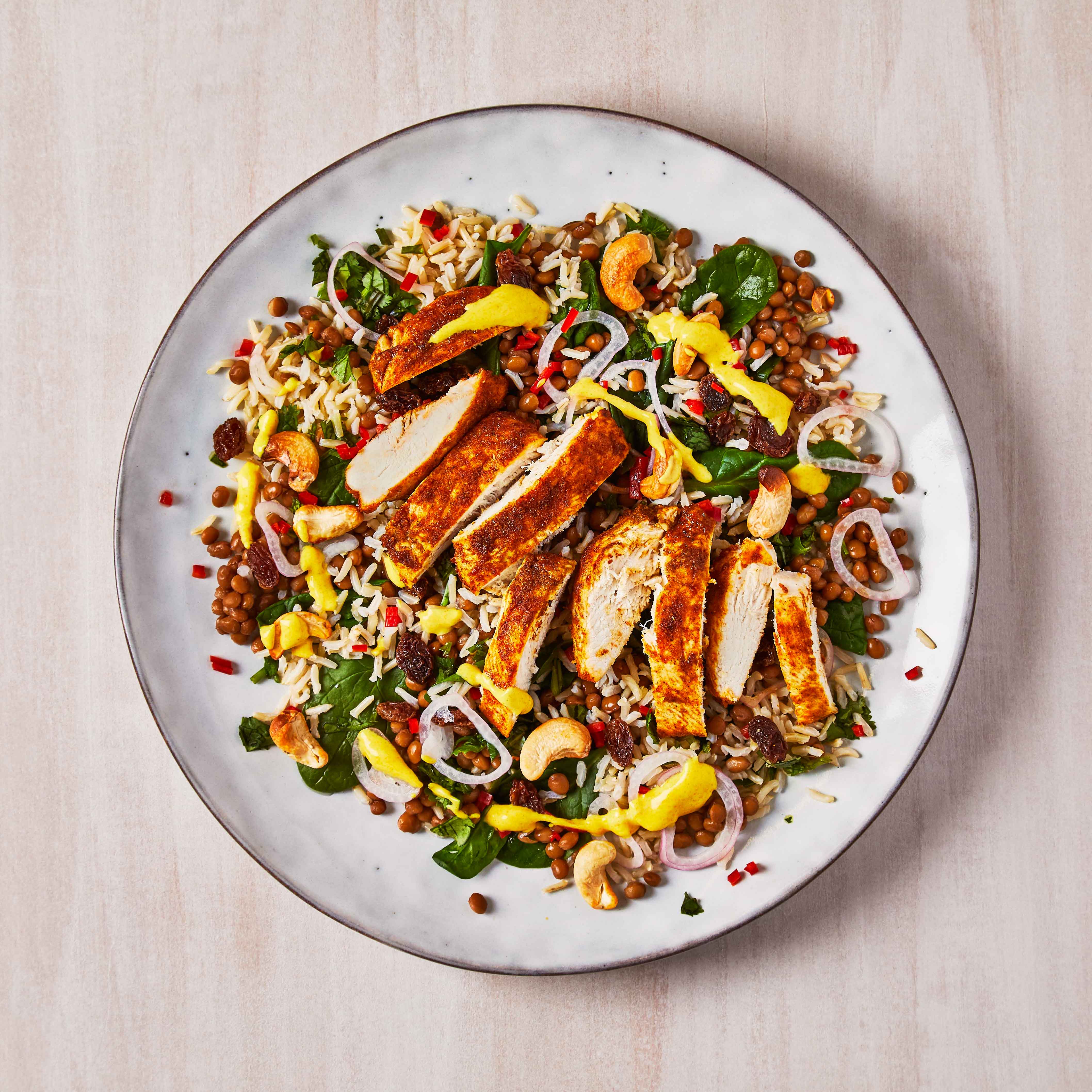 Indian Chicken & Grains With Turmeric Yoghurt Recipe Gousto