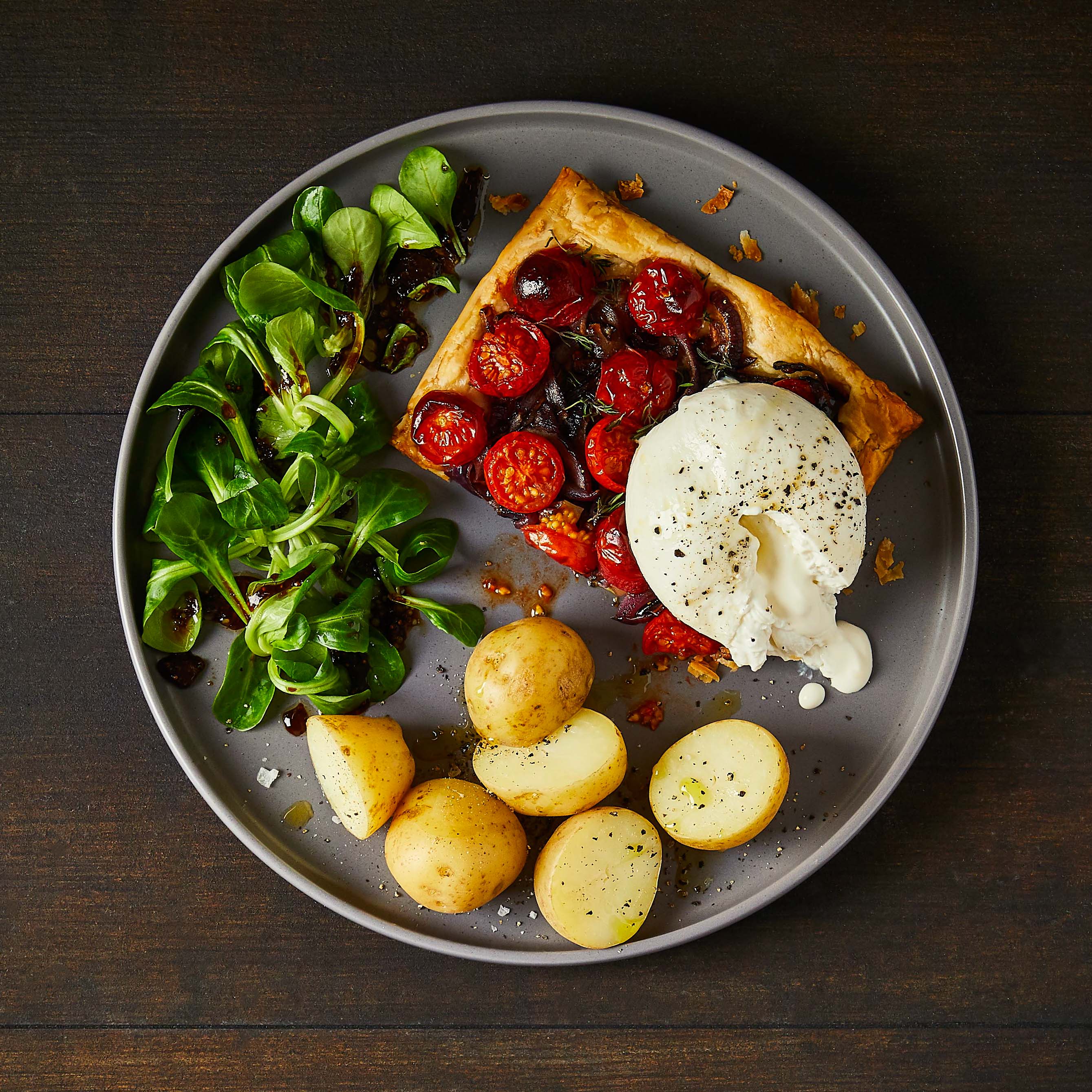 Creamy Italian Burrata & Confit Tomato Tart Recipe Gousto