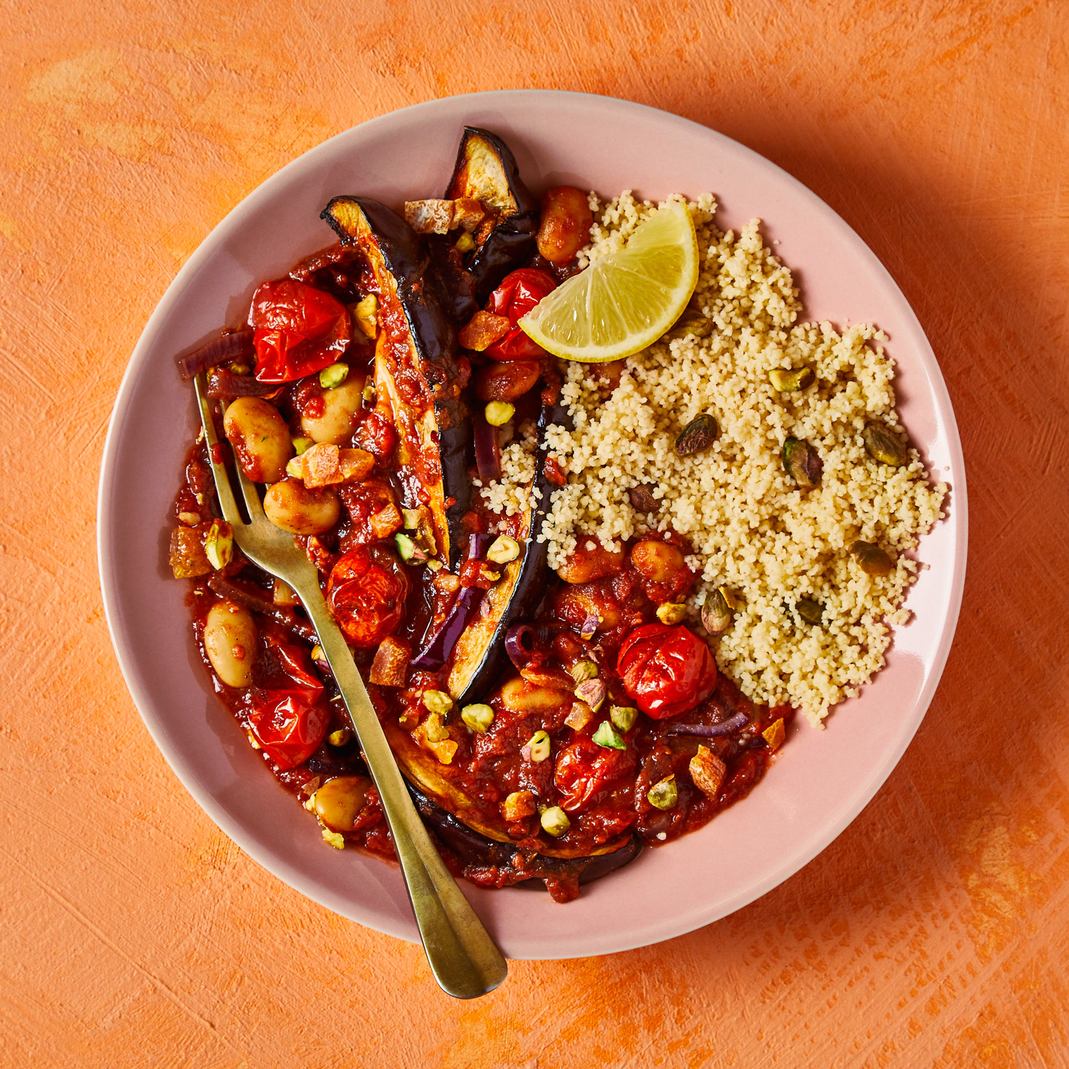 Harissa Aubergine & Apricot Tagine Recipe Gousto