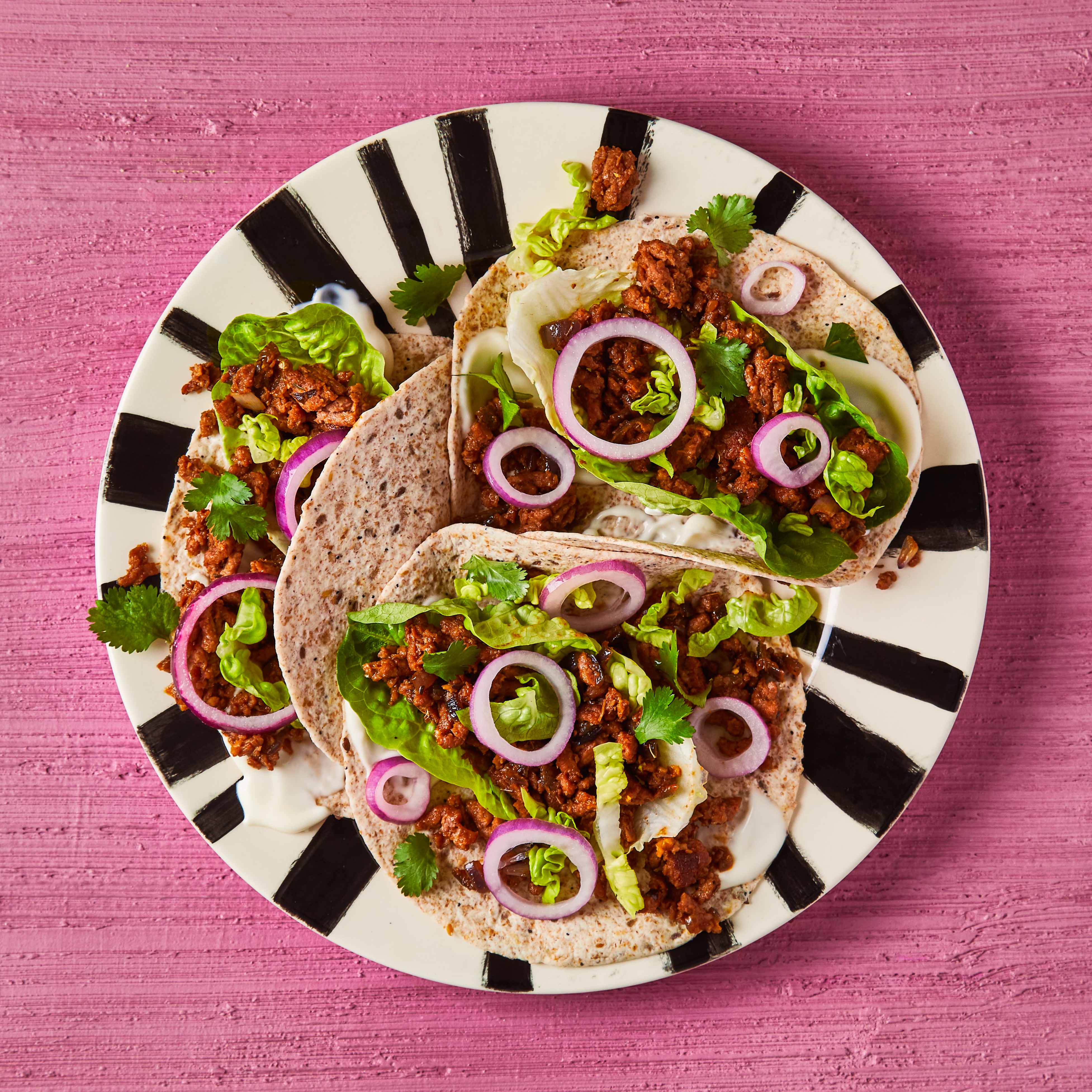 MeatFree Mince Tacos With Lime Mayo Recipe Gousto
