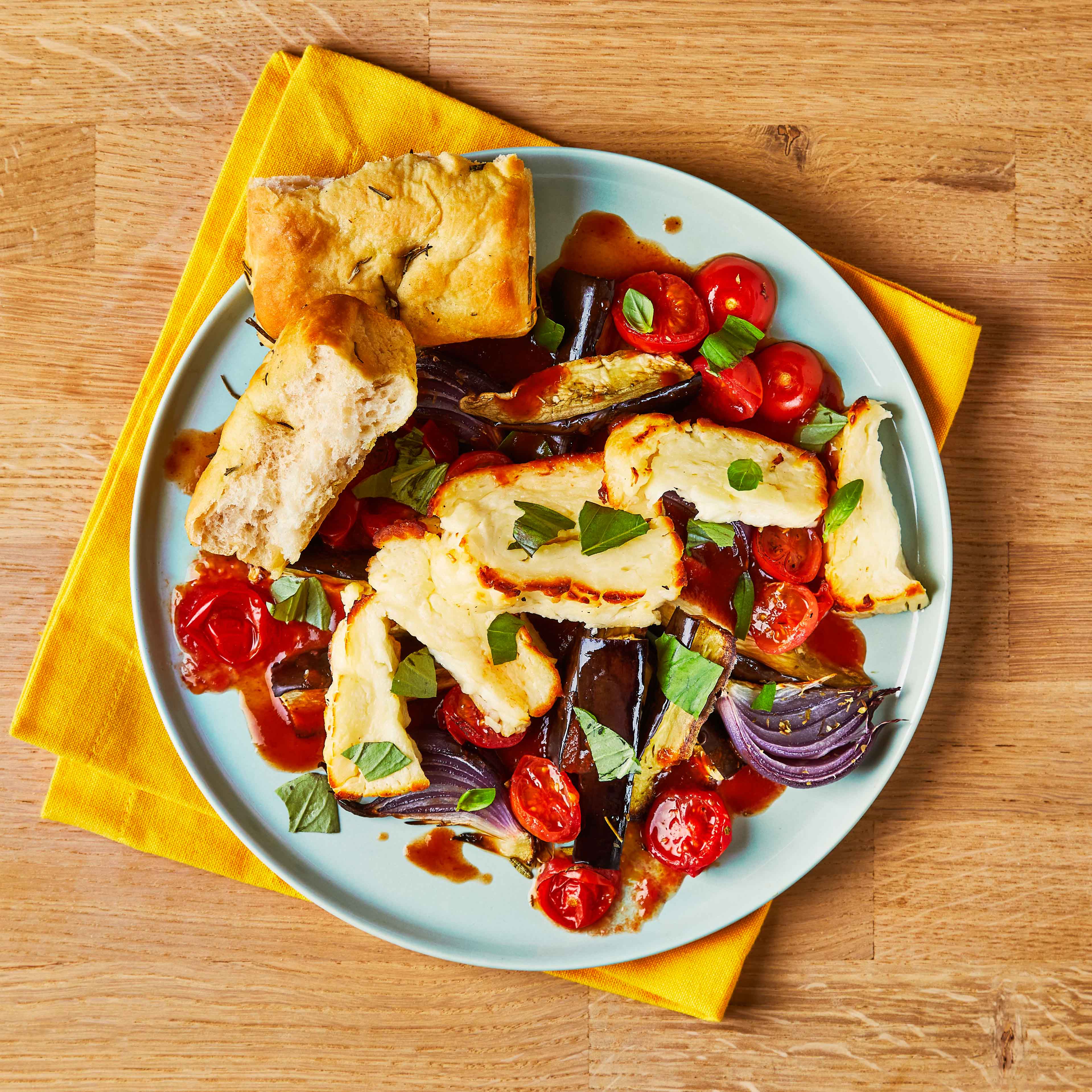 Joe's Saucy Halloumi & Roast Veg Bake Recipe Gousto