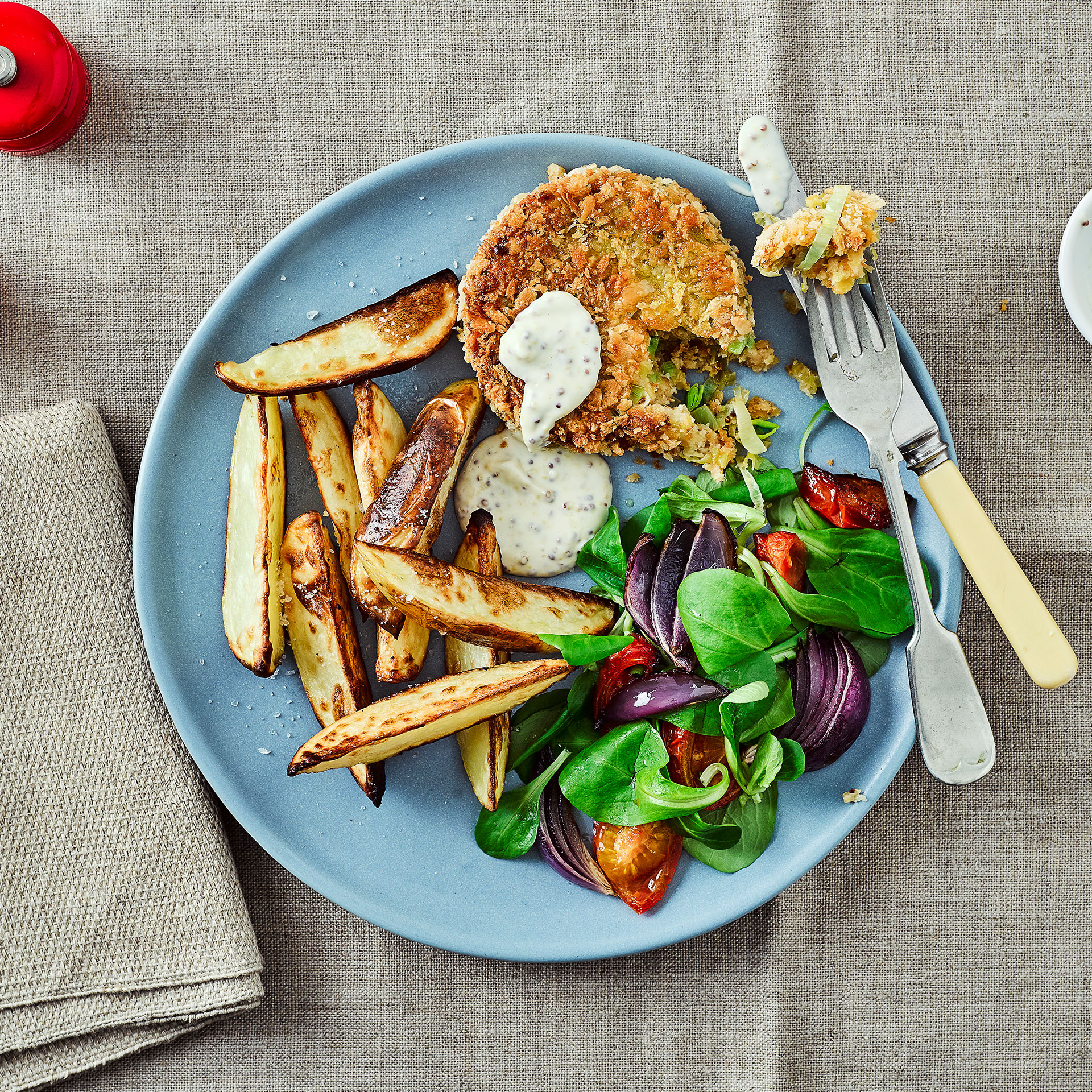 Cheese & Leek Patties With Salad Recipe Gousto