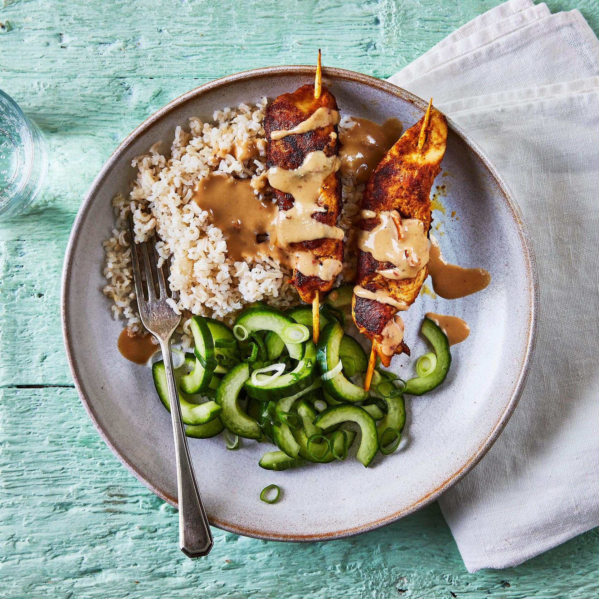 Chicken Satay With Cucumber Pickle Recipe Gousto