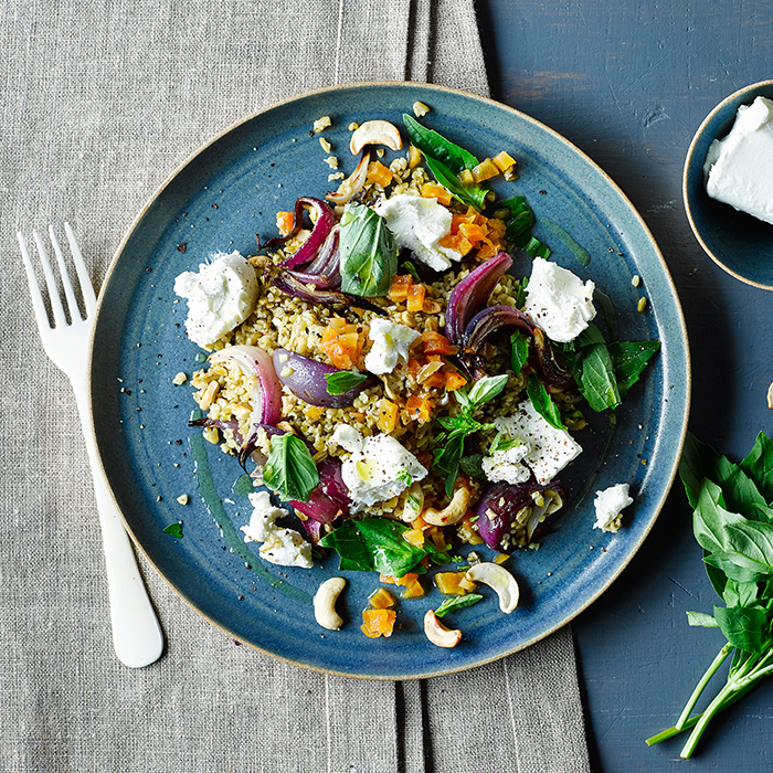 Freekeh, Goats' Cheese & Apricot Salad Recipe Gousto