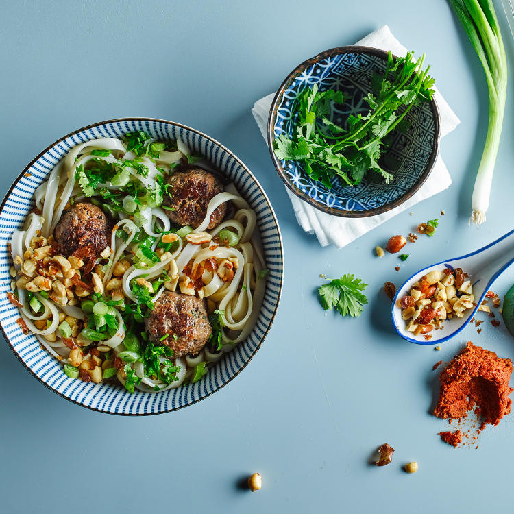 Thai Beef Meatballs With Rice Noodles Recipe Gousto