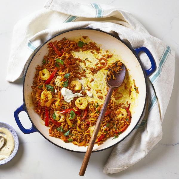 King Prawn Paella With Lemon Aioli Recipe Gousto