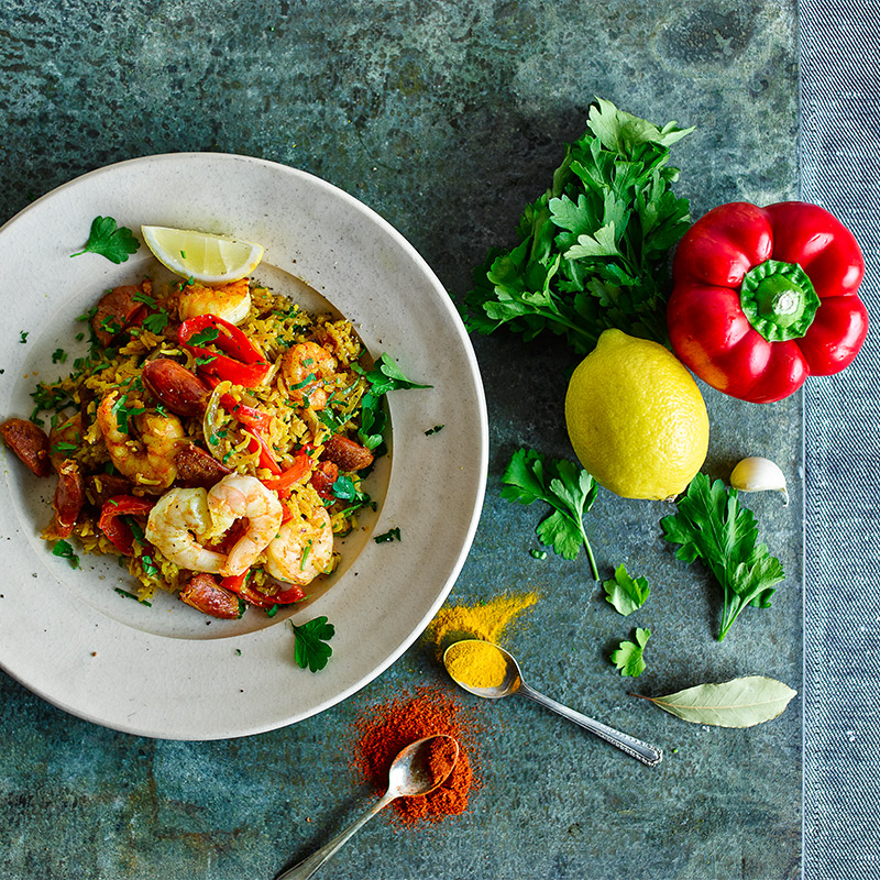 King Prawn & Chorizo Paella Recipe Gousto