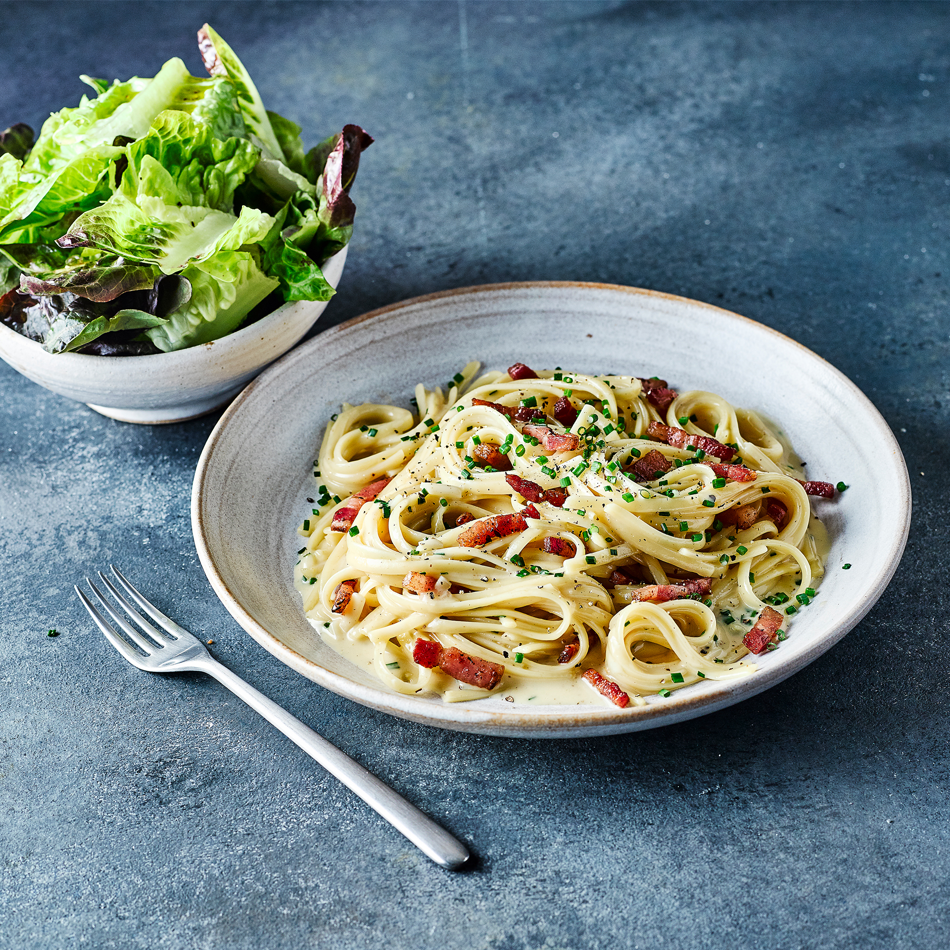 Herby Pancetta Carbonara With Chives Recipe Gousto