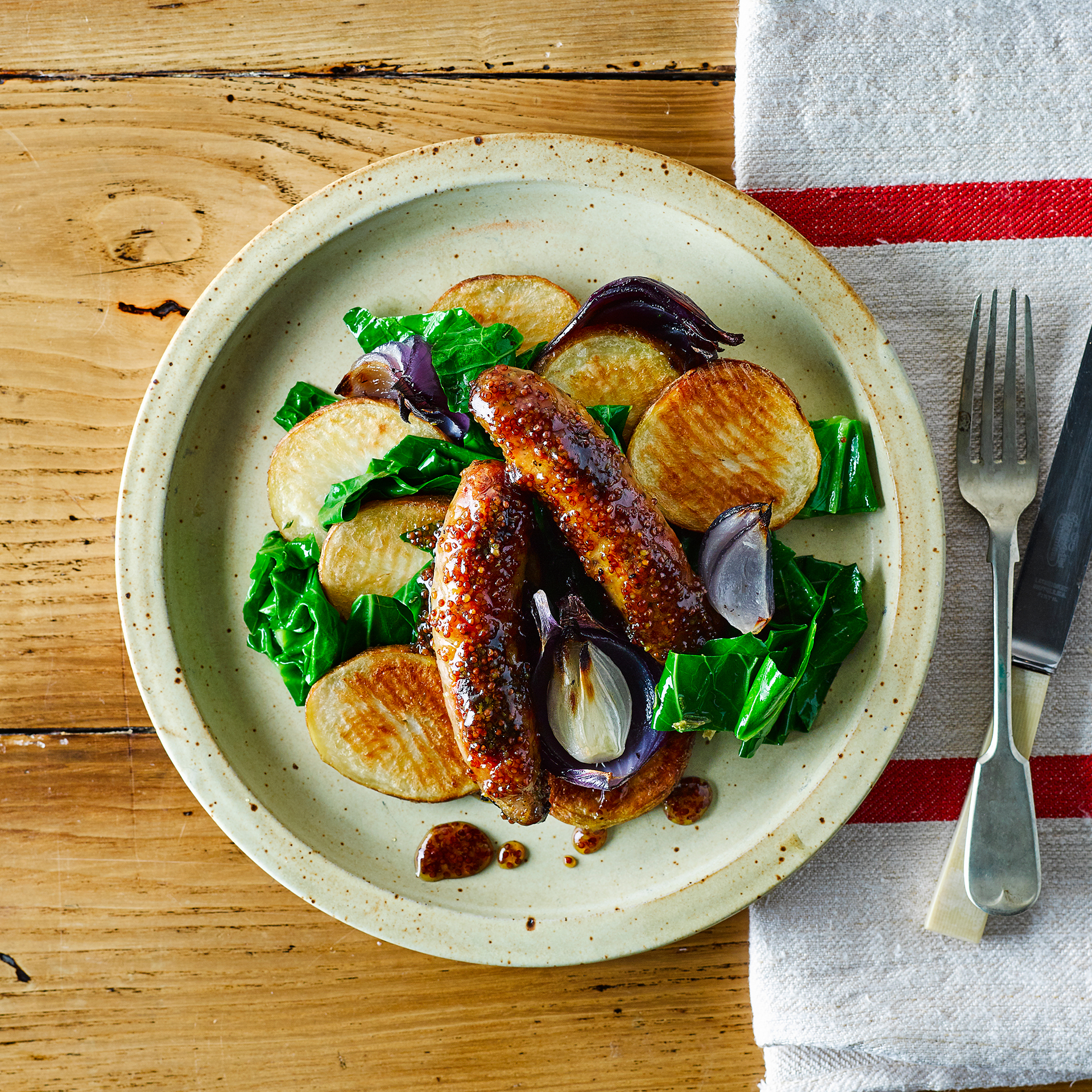 Sticky Honey Mustard Sausages Recipe Gousto