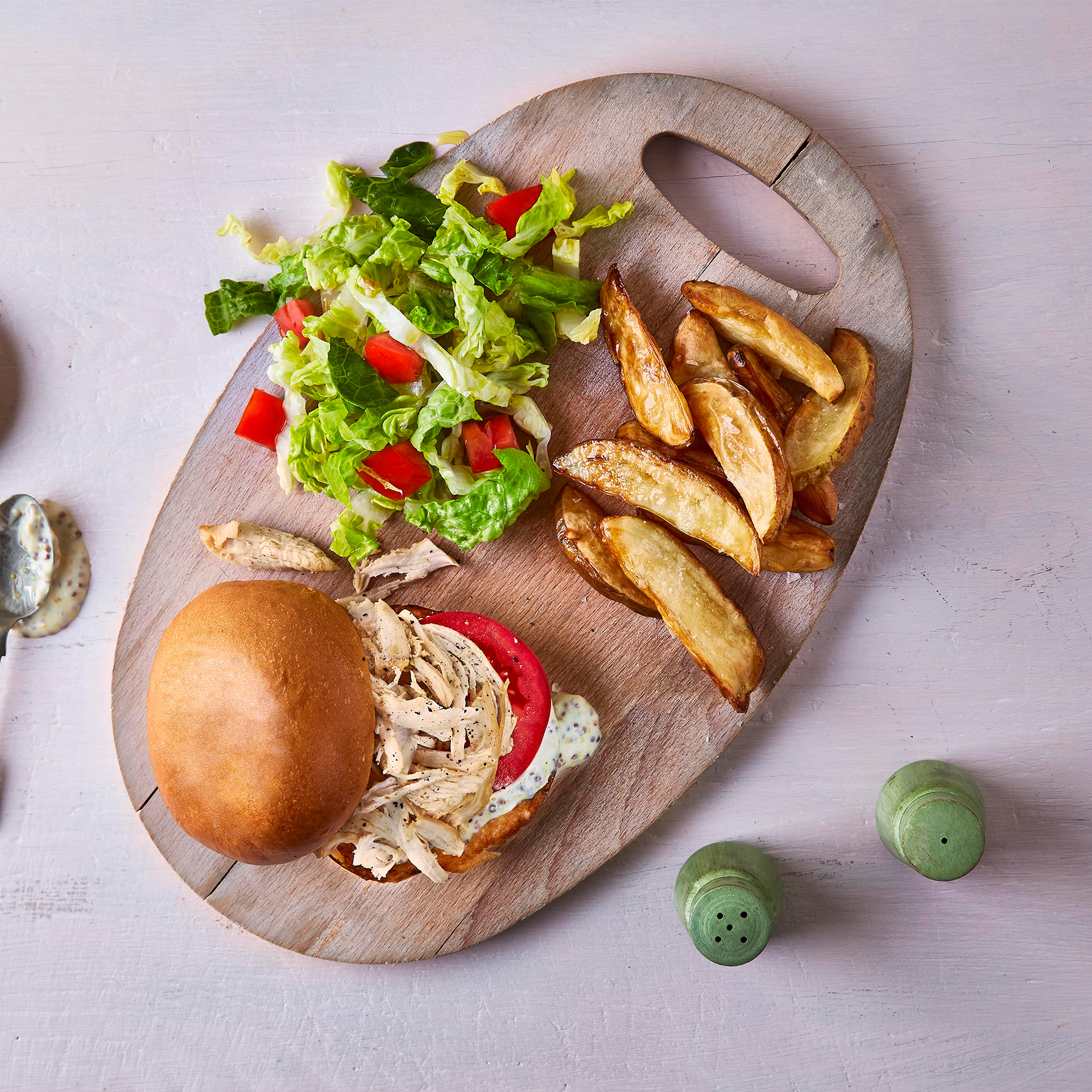 Pulled Chicken & Wholegrain Mustard Mayo Burger Recipe Gousto